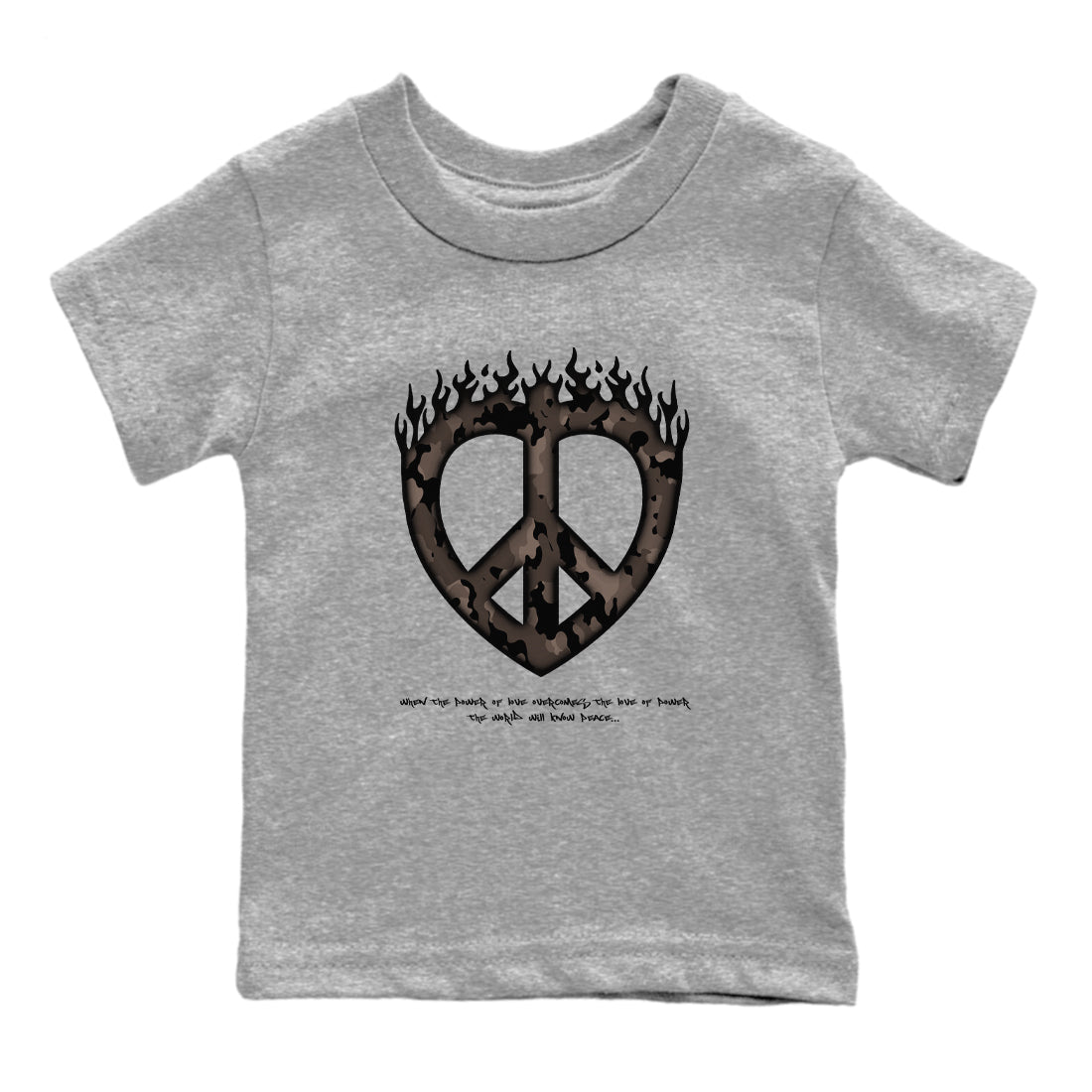 Love Peace snkmatch Tees Kids - Air Jordan 1 Travis Scott Velvet Brown