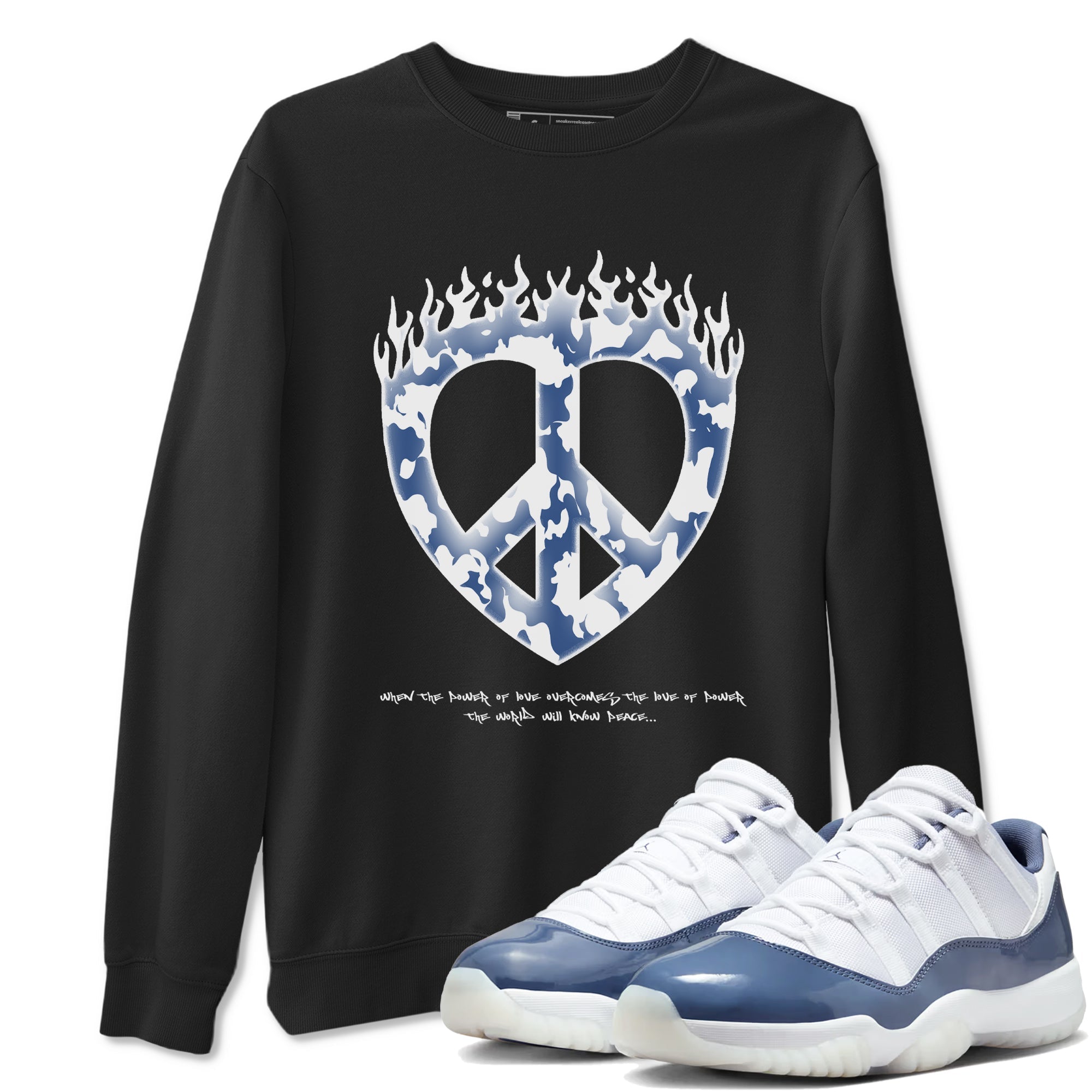 Love Peace snkmatch Tees - Air Jordan 11 Diffused Blue