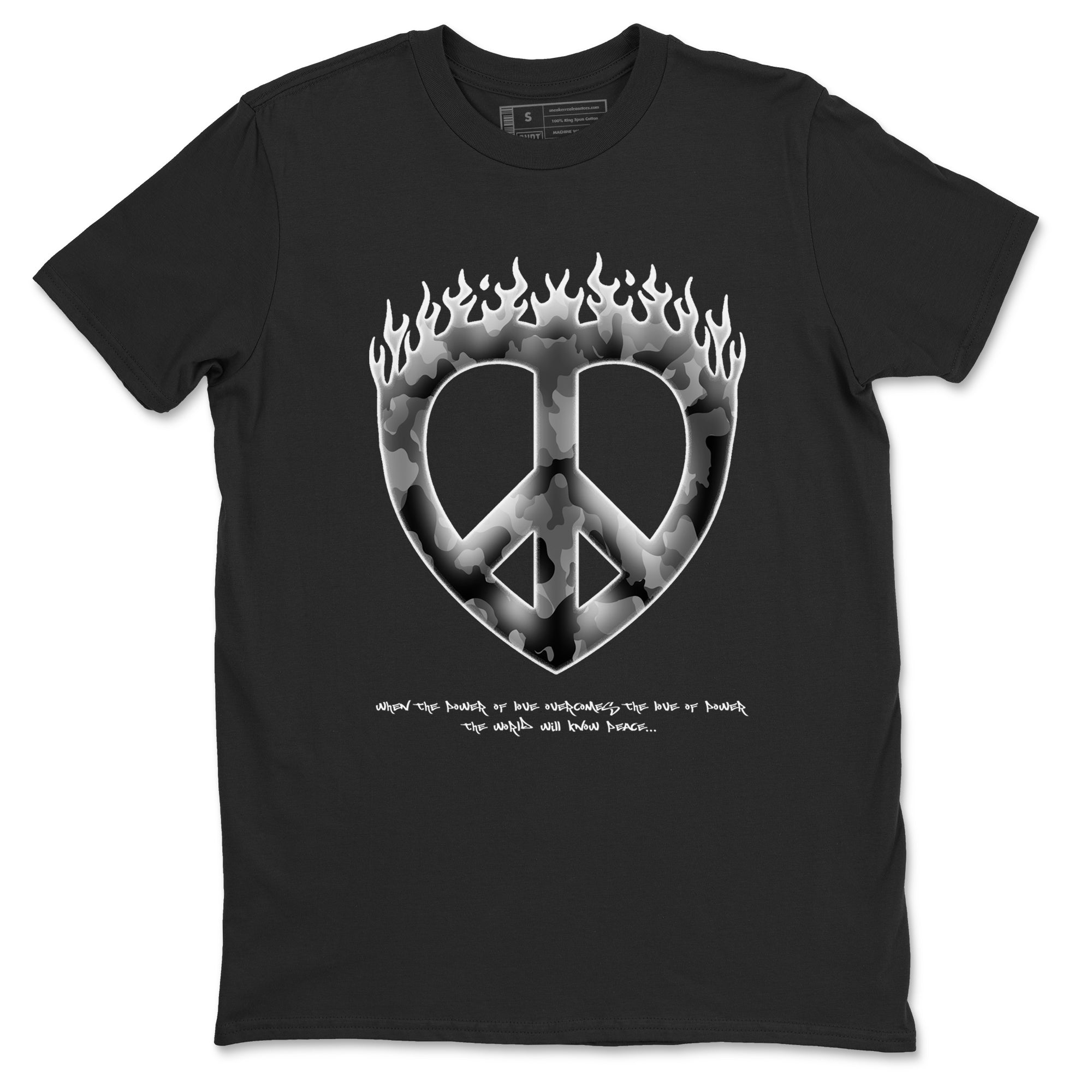 Love Peace snkmatch Tees - Air Jordan 12 Black Wolf Grey