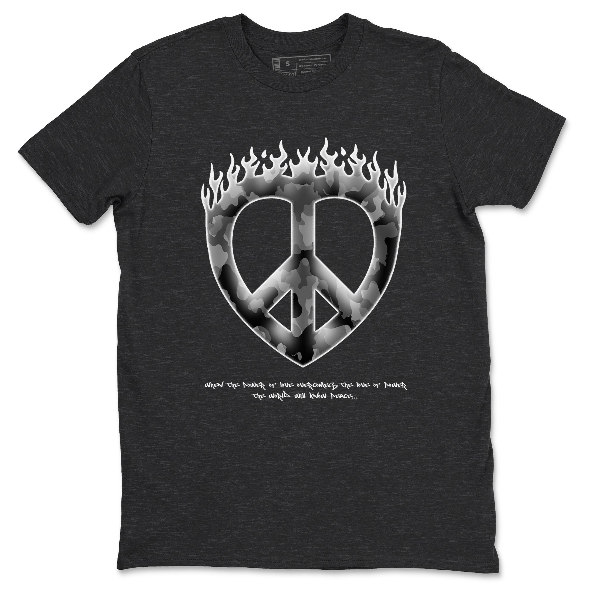 Love Peace snkmatch Tees - Air Jordan 12 Black Wolf Grey