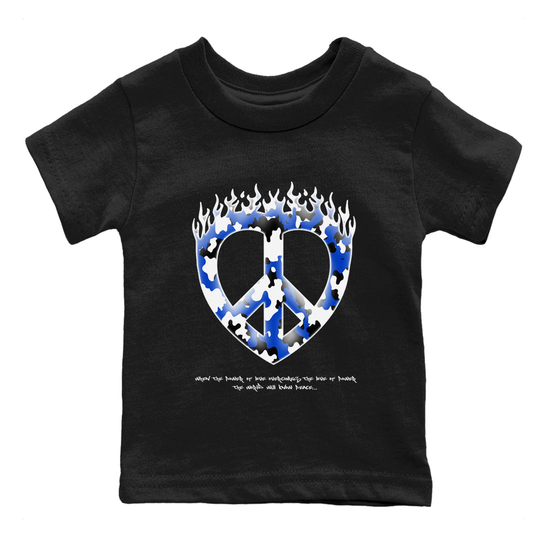 Love Peace snkmatch Tees Kids - Air Jordan 12 Blueberry