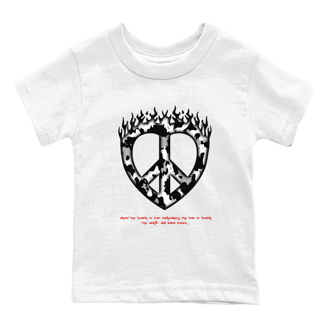 Love Peace snkmatch Tees Kids - Air Jordan 14 Black Toe
