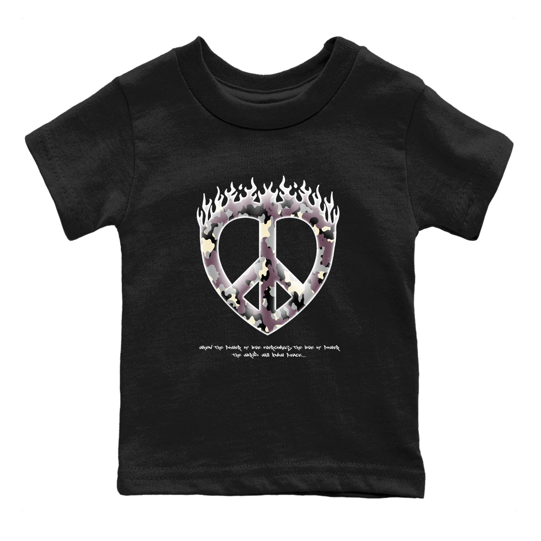 Love Peace snkmatch Tees Kids - Air Jordan 3 A Ma Maniere x Black