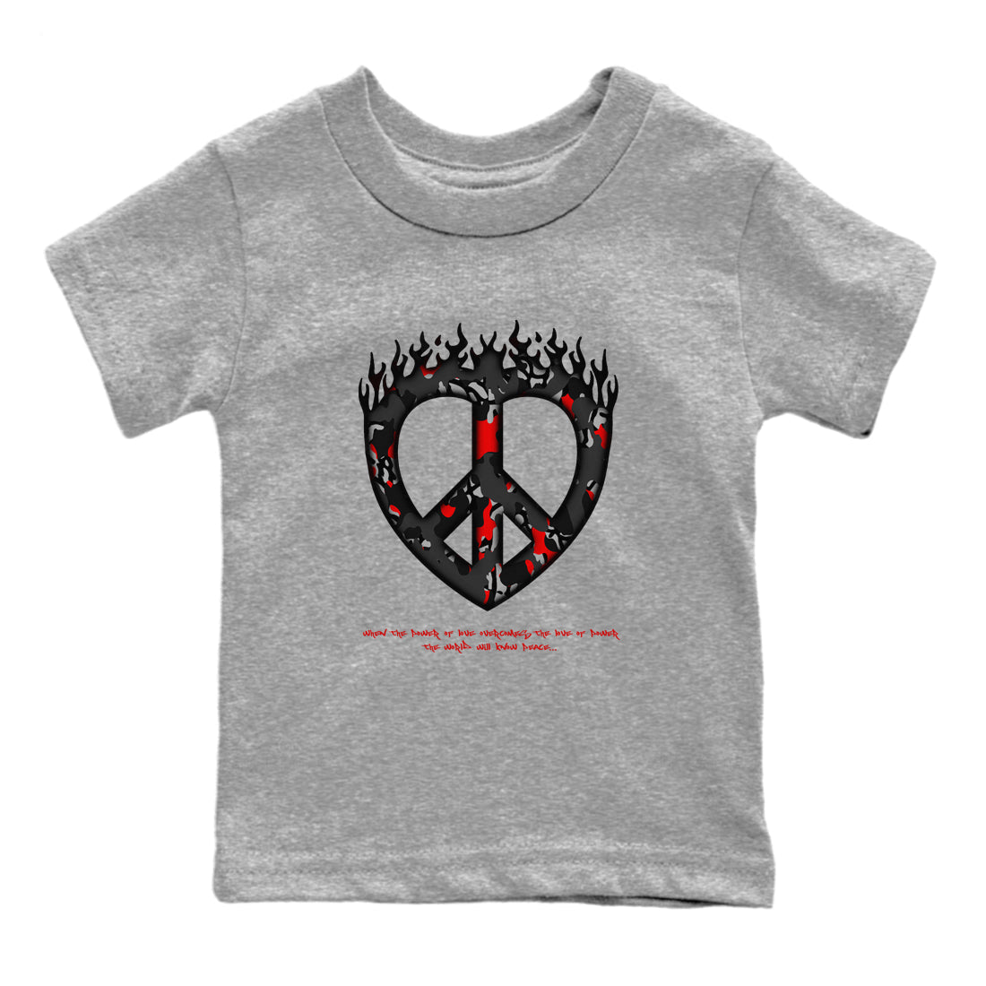 Love Peace snkmatch Tees Kids - Air Jordan 3 Black Cement