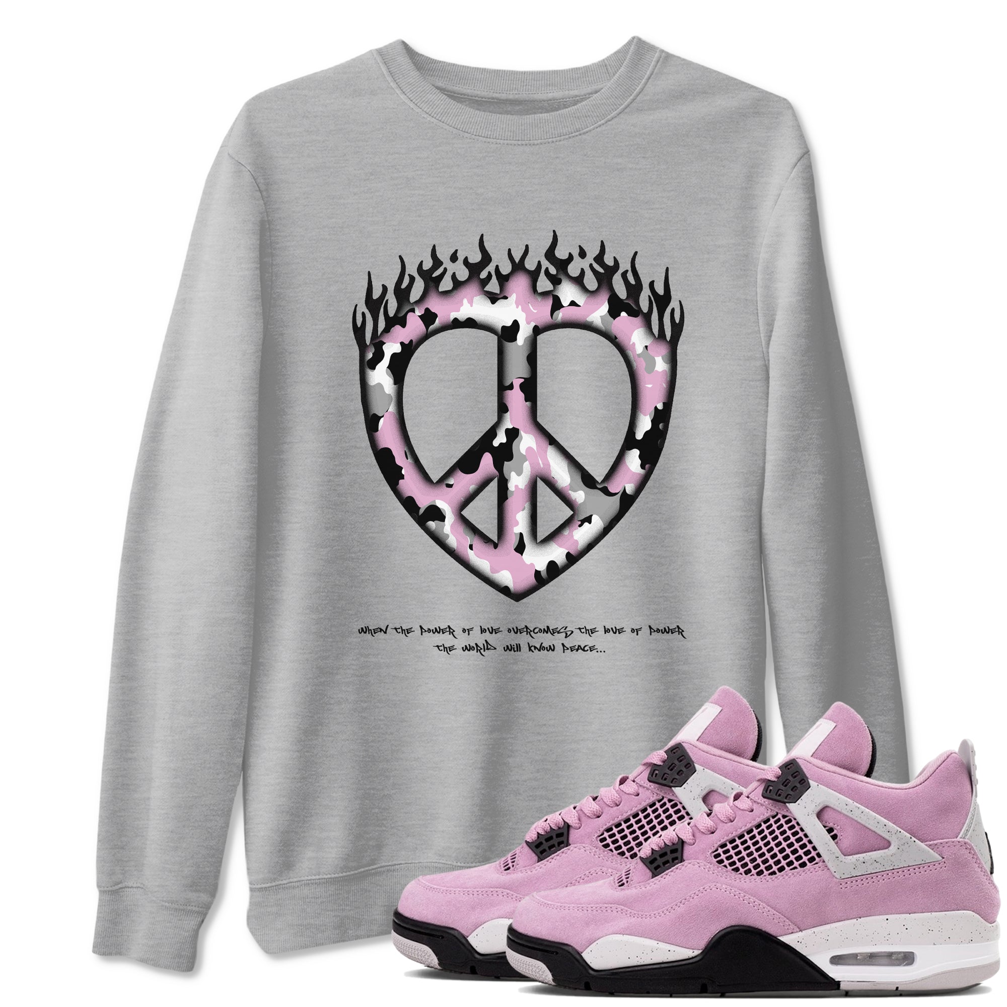 Love Peace snkmatch Tees - Air Jordan 4 Orchid
