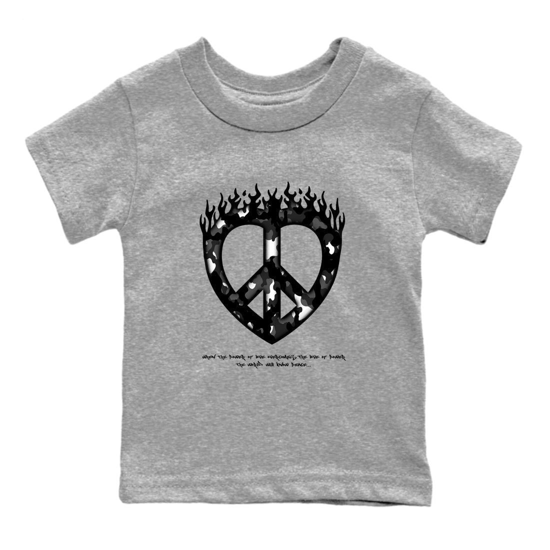 Love Peace snkmatch Tees Kids - Air Jordan 4 White Thunder
