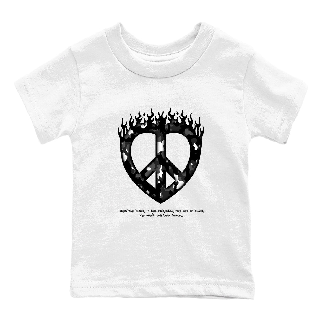 Love Peace snkmatch Tees Kids - Air Jordan 4 White Thunder