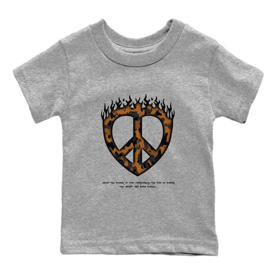 Love Peace snkmatch Tees Kids - Air Jordan 5 Archaeo Brown