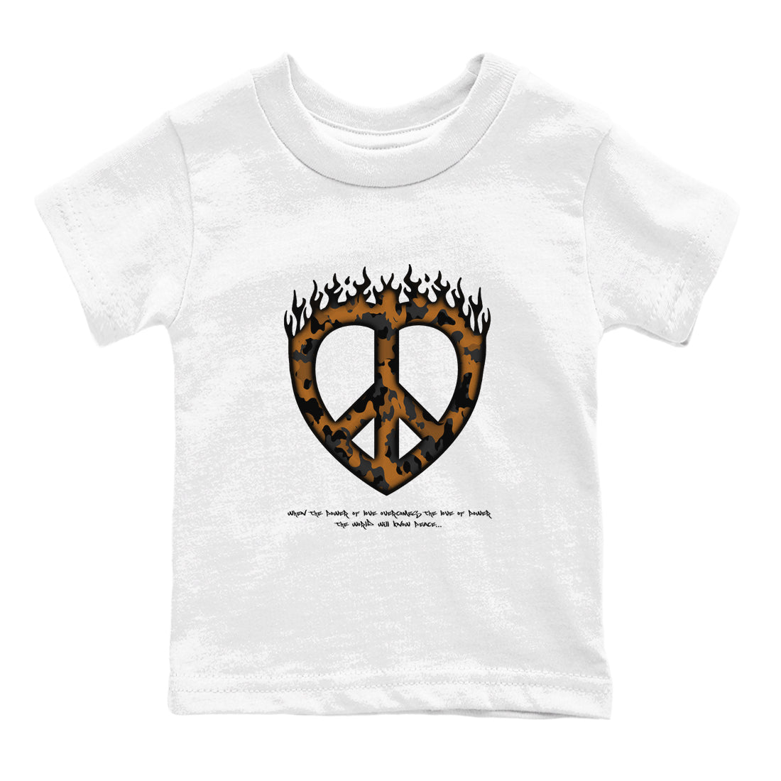 Love Peace snkmatch Tees Kids - Air Jordan 5 Archaeo Brown