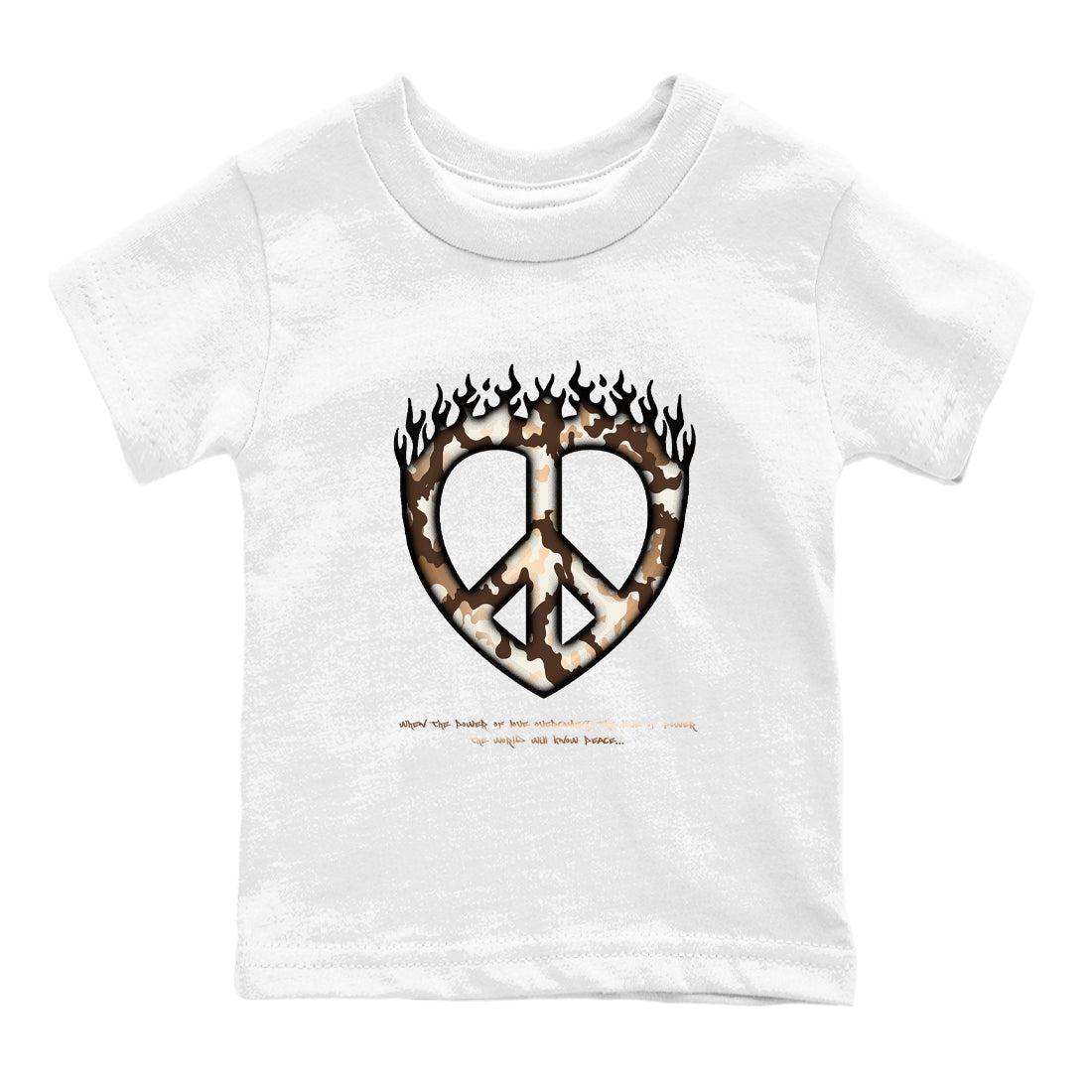 Love Peace snkmatch Tees Kids - Air Jordan 5 Golden Ticket