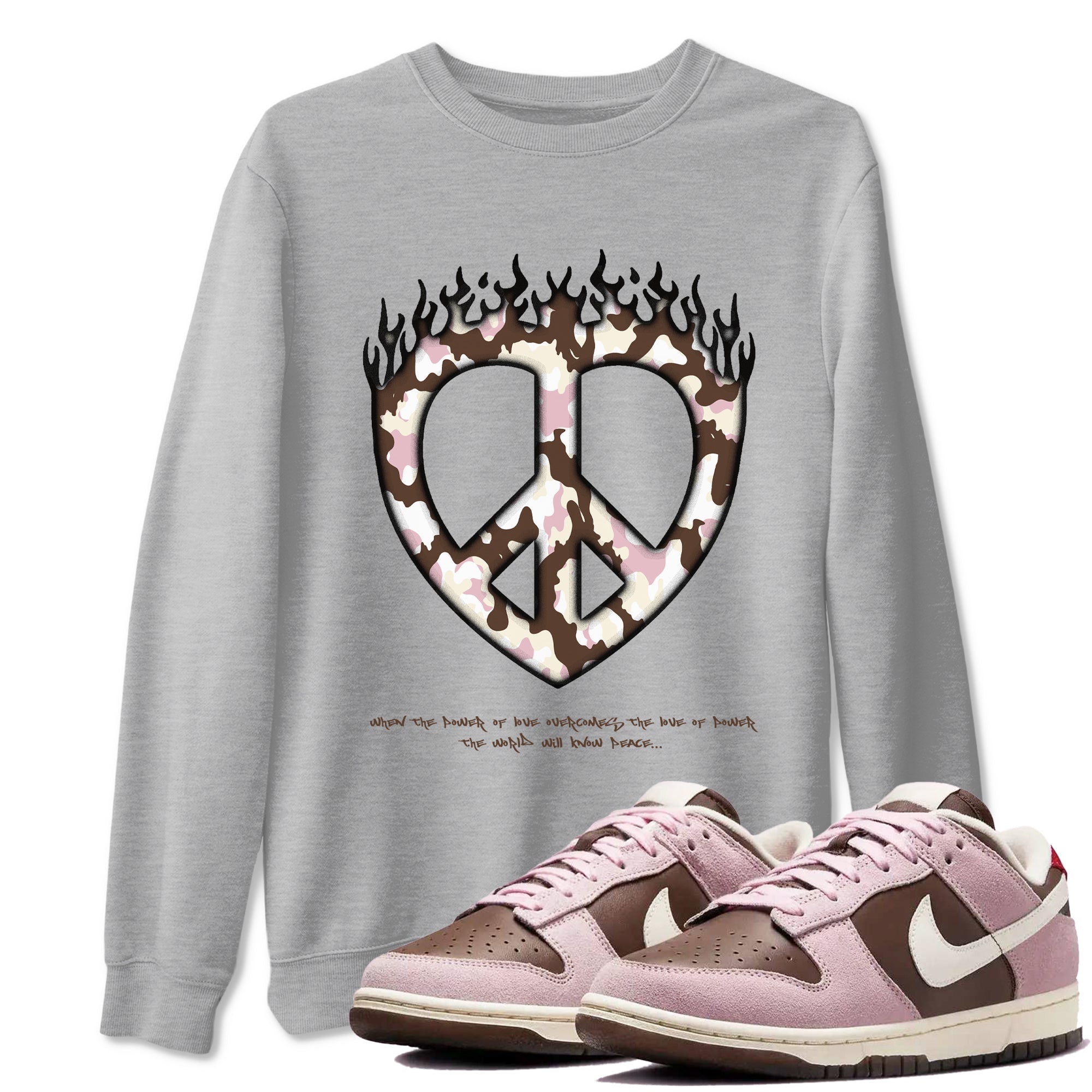 Love Peace snkmatch Tees - Dunk Cacao Wow And Pink Foam