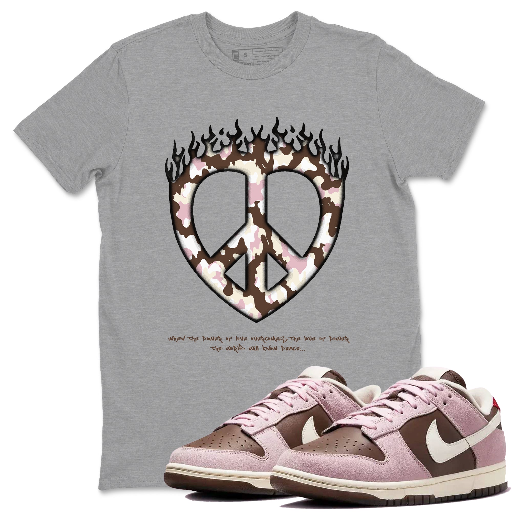 Love Peace snkmatch Tees - Dunk Cacao Wow And Pink Foam