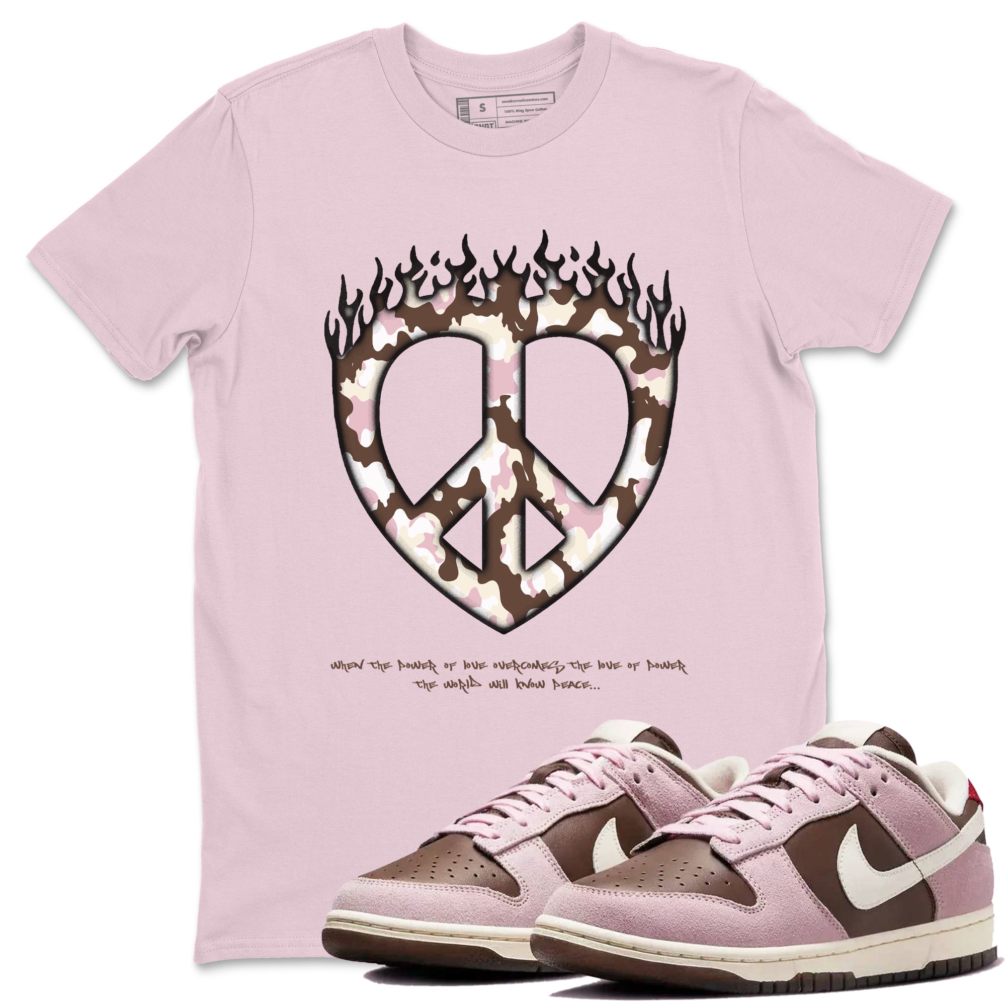 Love Peace snkmatch Tees - Dunk Cacao Wow And Pink Foam