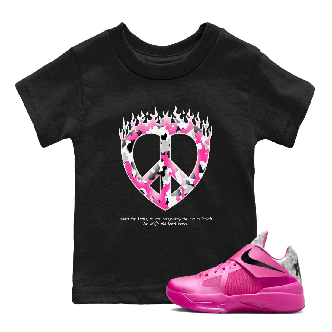 Love Peace snkmatch Tees Kids - KD 4 Aunt Pearl