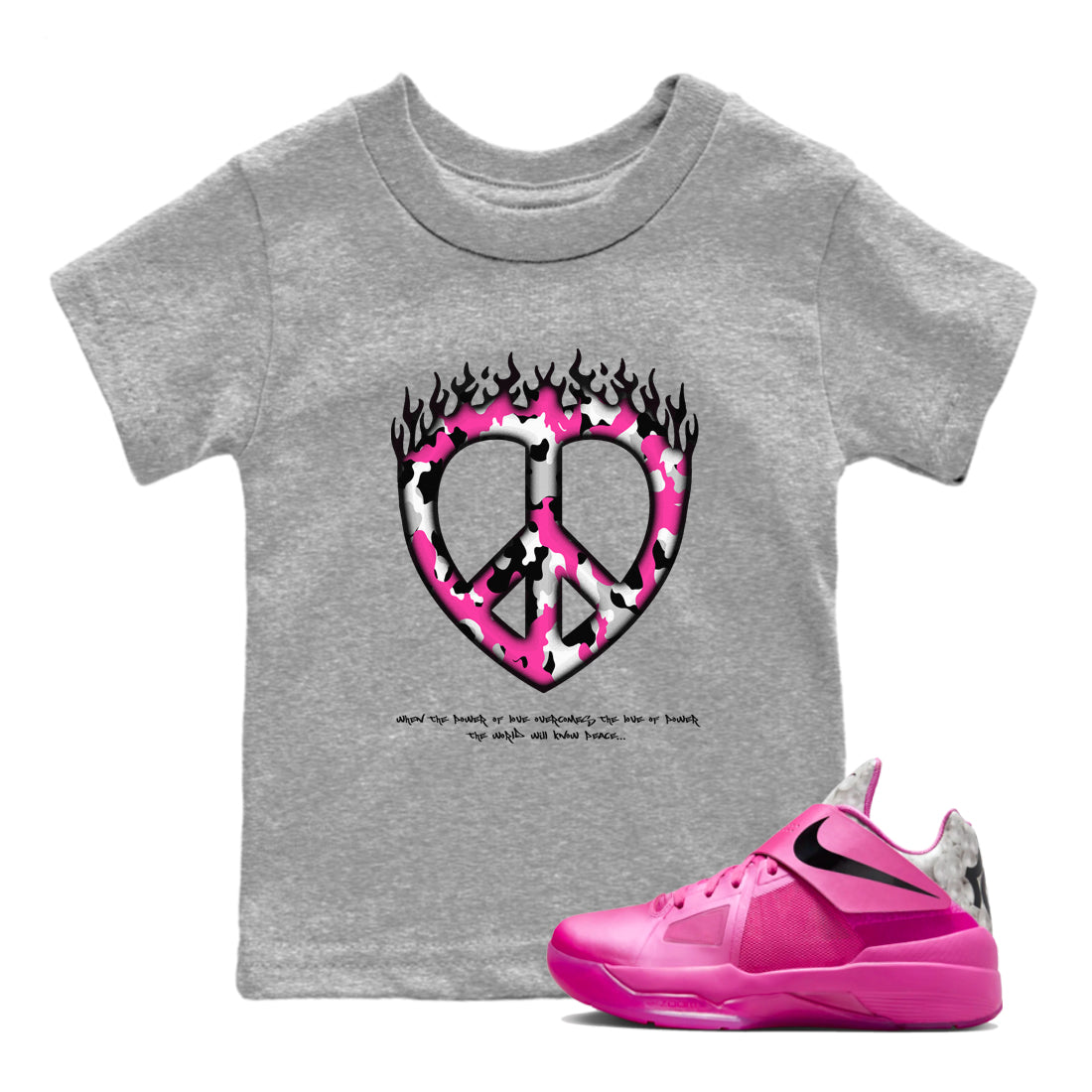 Love Peace snkmatch Tees Kids - KD 4 Aunt Pearl