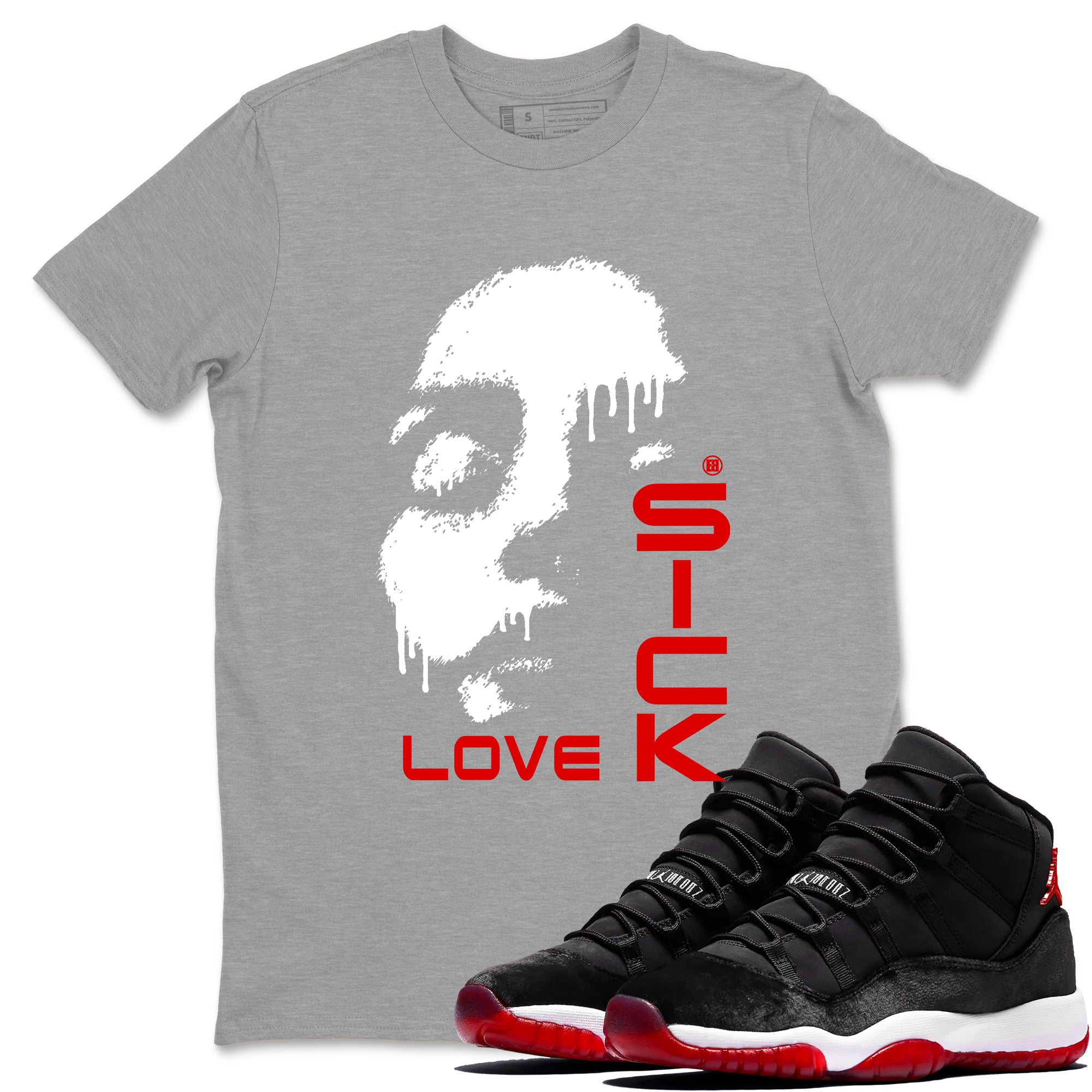 Love Sick snkmatch Tees - Air Jordan 11 Bred Velvet