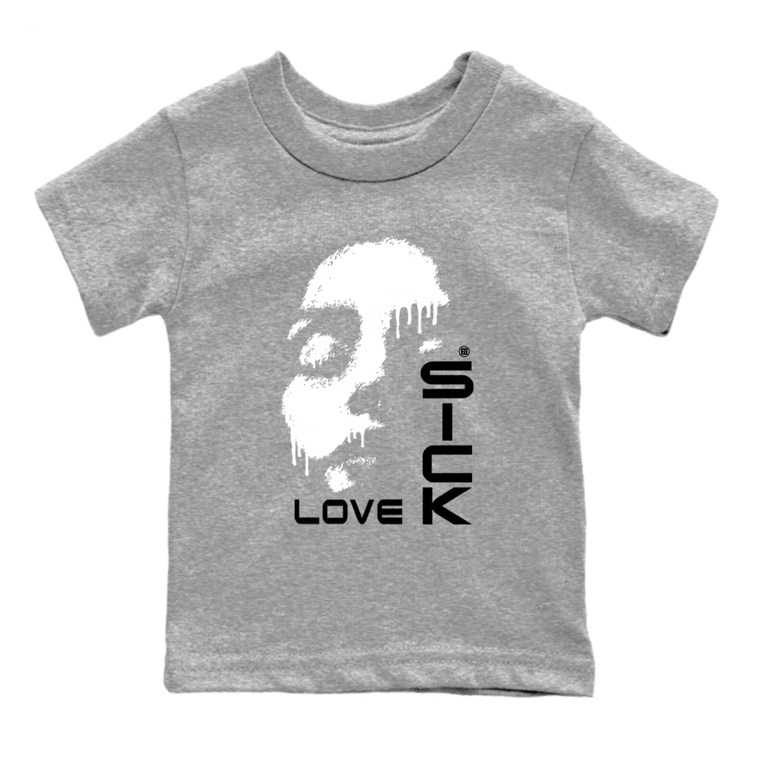 Love Sick snkmatch Tees Kids - Air Jordan 12 Black Wolf Grey