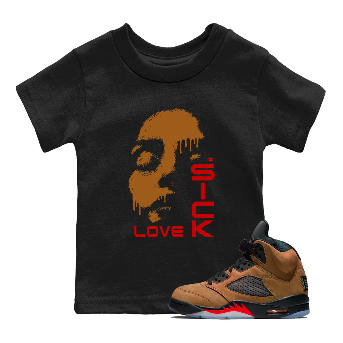 Love Sick snkmatch Tees Kids - Air Jordan 5 Archaeo Brown