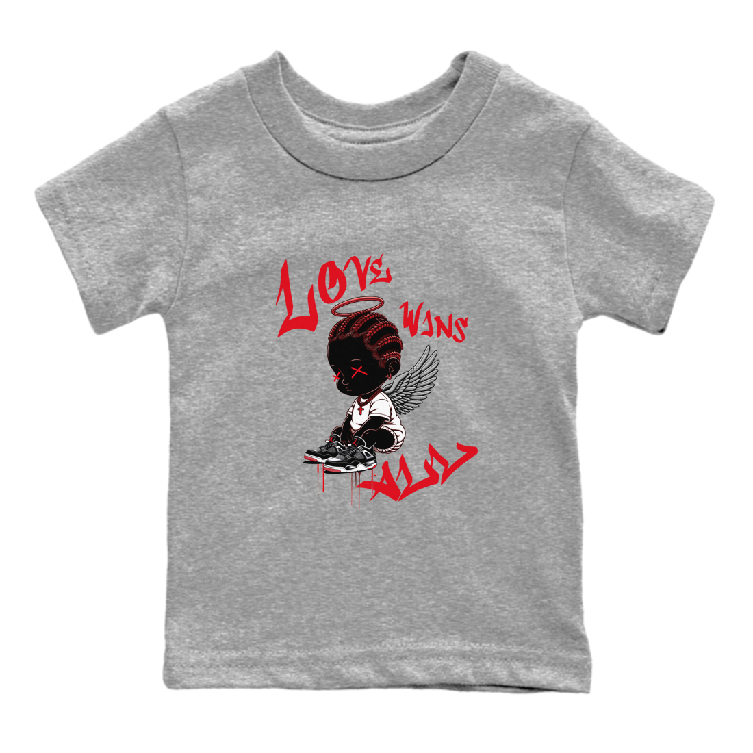Love Wins All snkmatch Tees Kids - Air Jordan 4 Bred Reimagined
