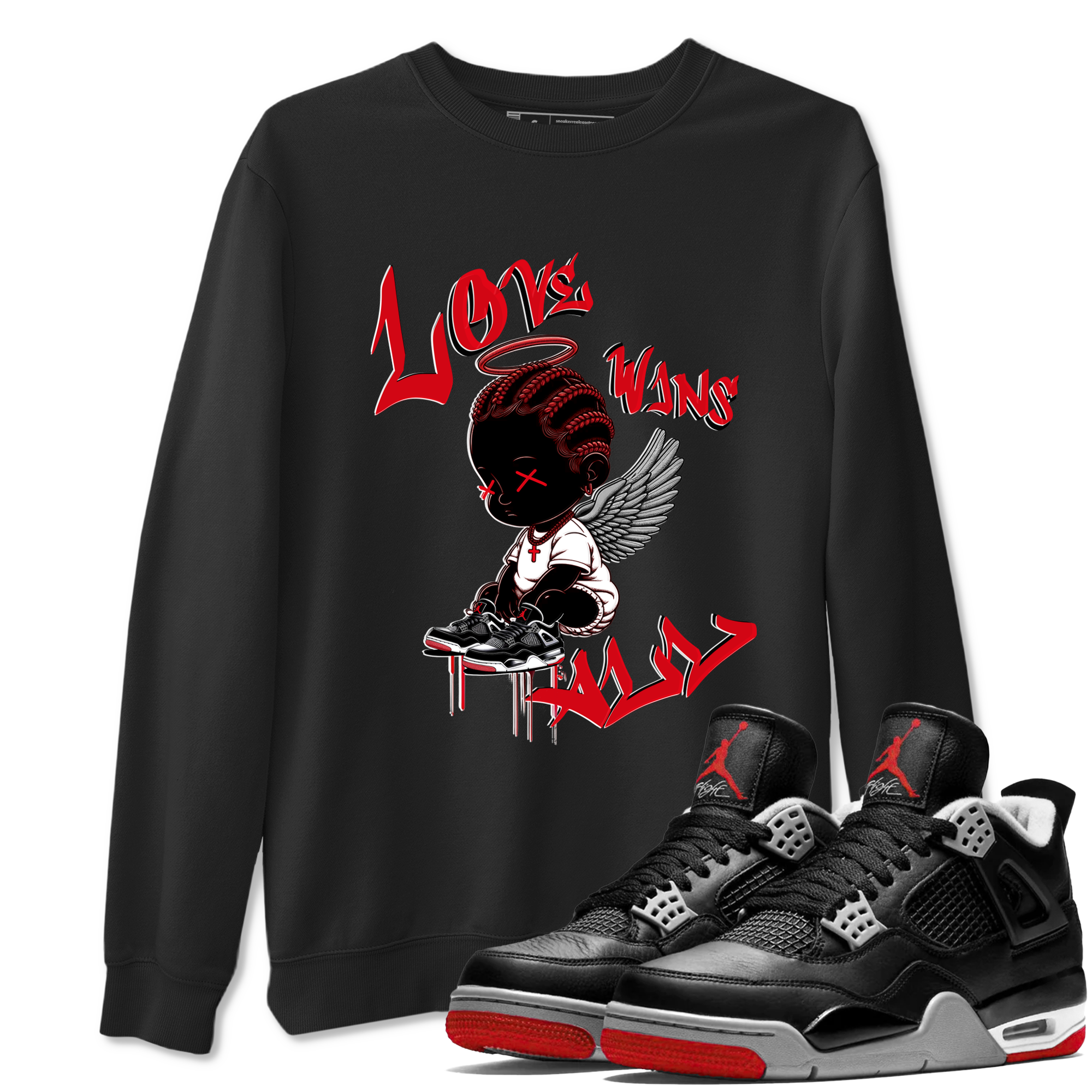 Love Wins All snkmatch Tees - Air Jordan 4 Bred Reimagined