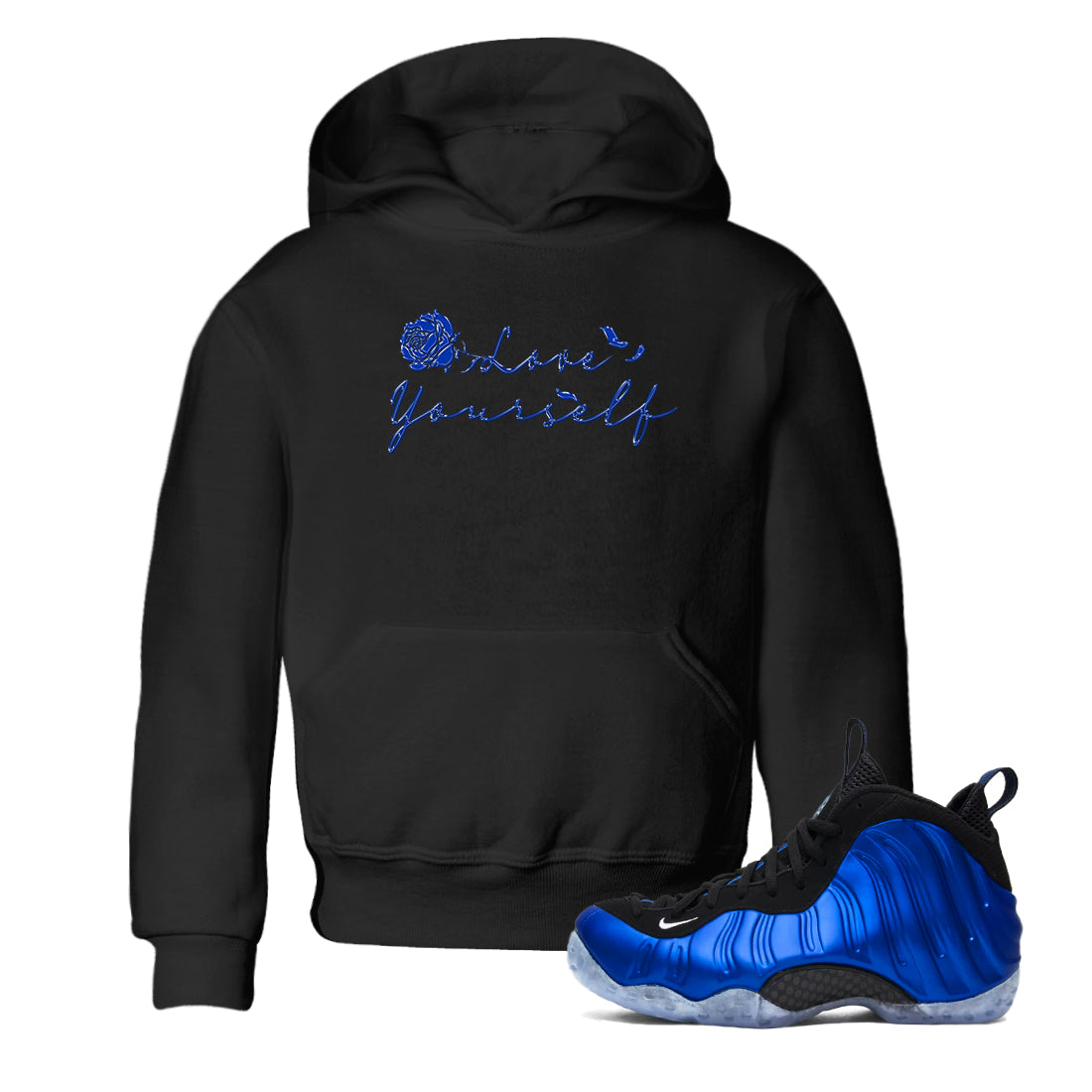 Love Yourself snkmatch Tees Kids - Air Foamposite One Royal