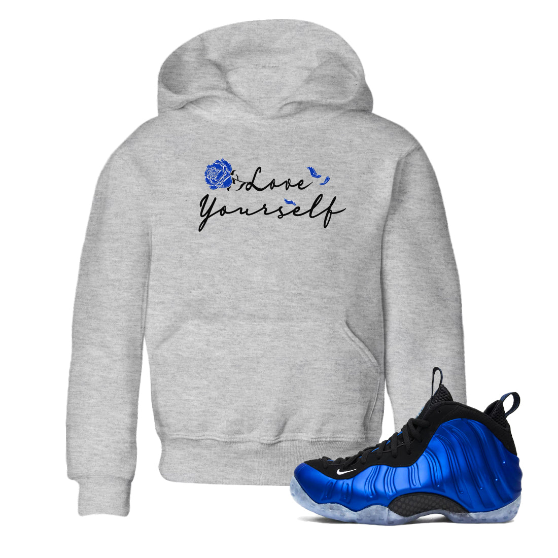 Love Yourself snkmatch Tees Kids - Air Foamposite One Royal
