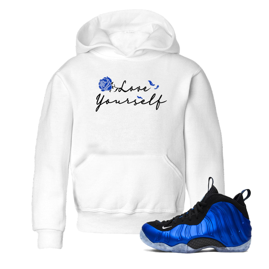 Love Yourself snkmatch Tees Kids - Air Foamposite One Royal