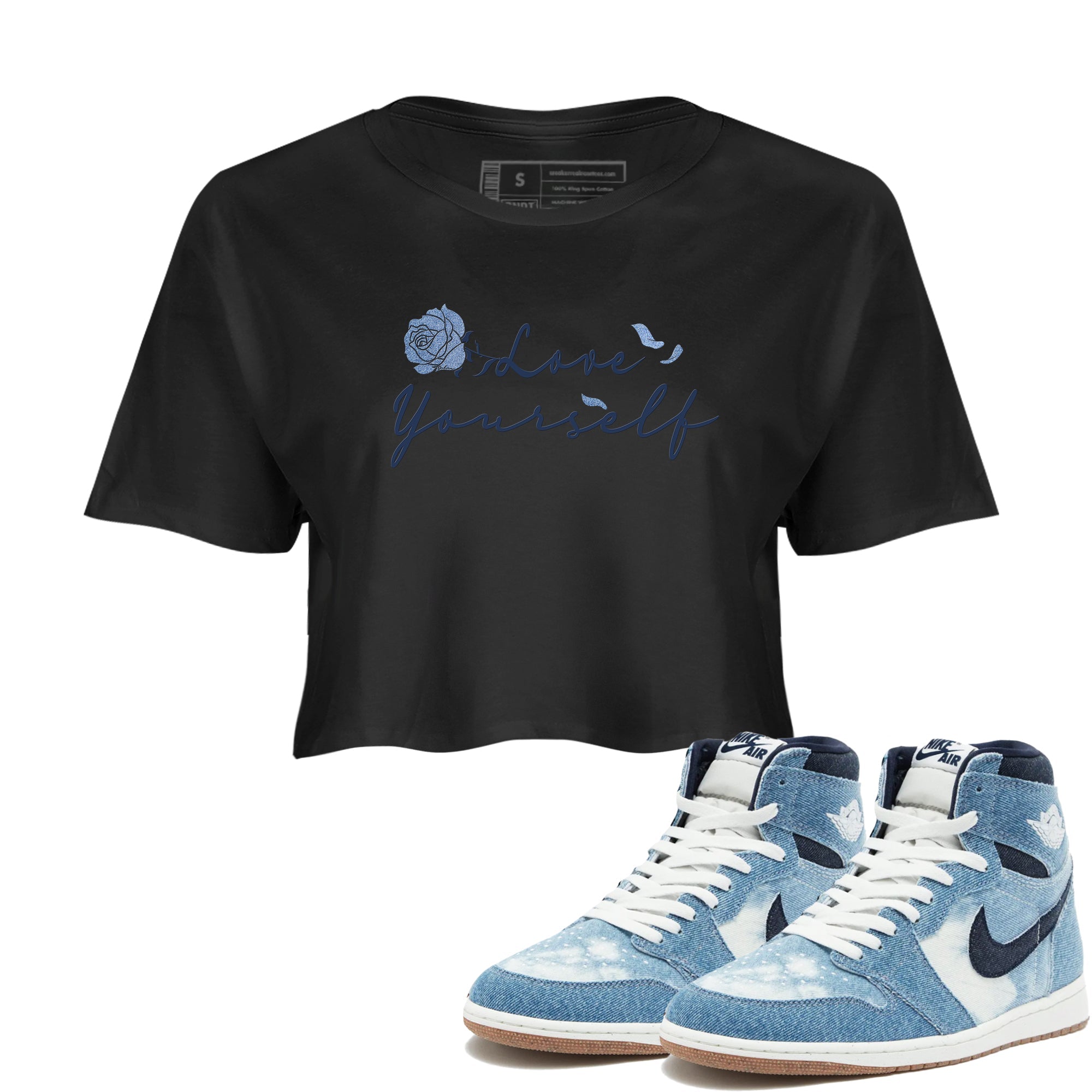 Love Yourself snkmatch Women's Top - Air Jordan 1 Denim 2024
