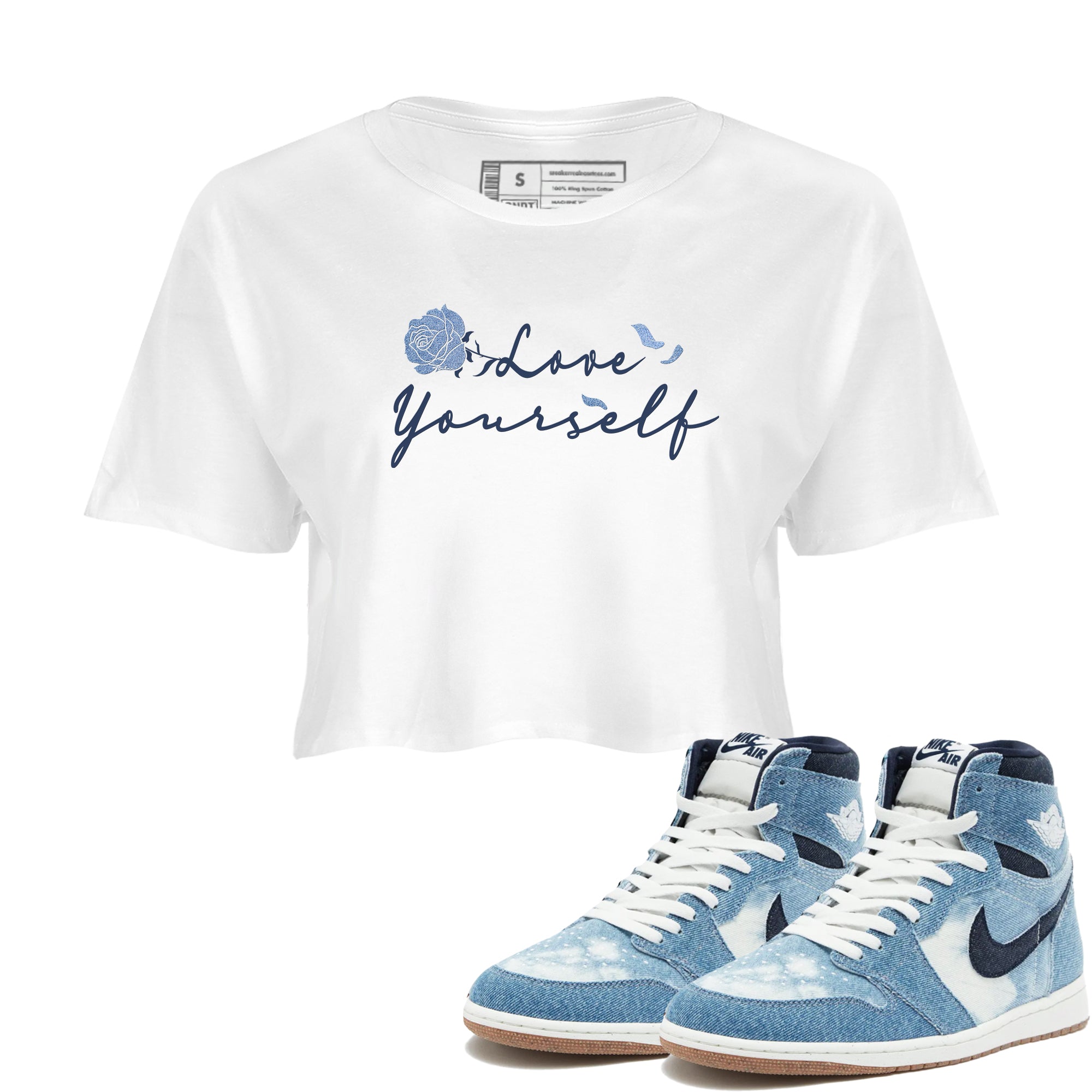Love Yourself snkmatch Women's Top - Air Jordan 1 Denim 2024