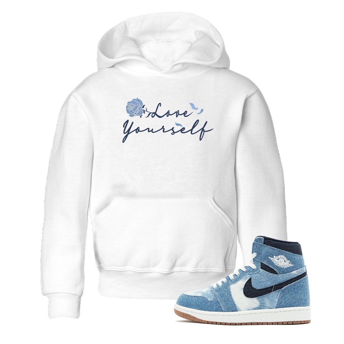 Love Yourself snkmatch Tees Kids - Air Jordan 1 Denim 2024