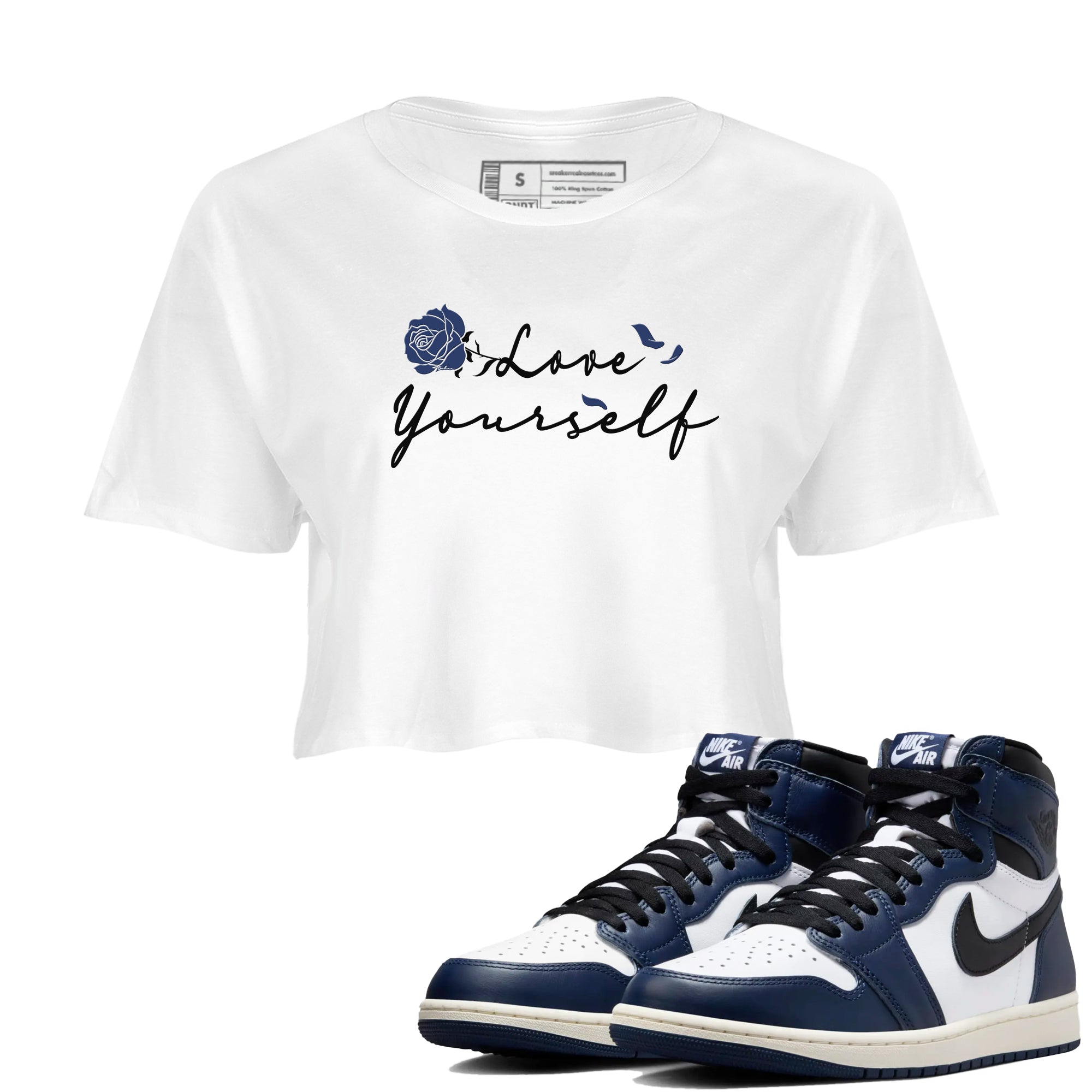 Love Yourself snkmatch Women's Top - Air Jordan 1 Midnight Navy