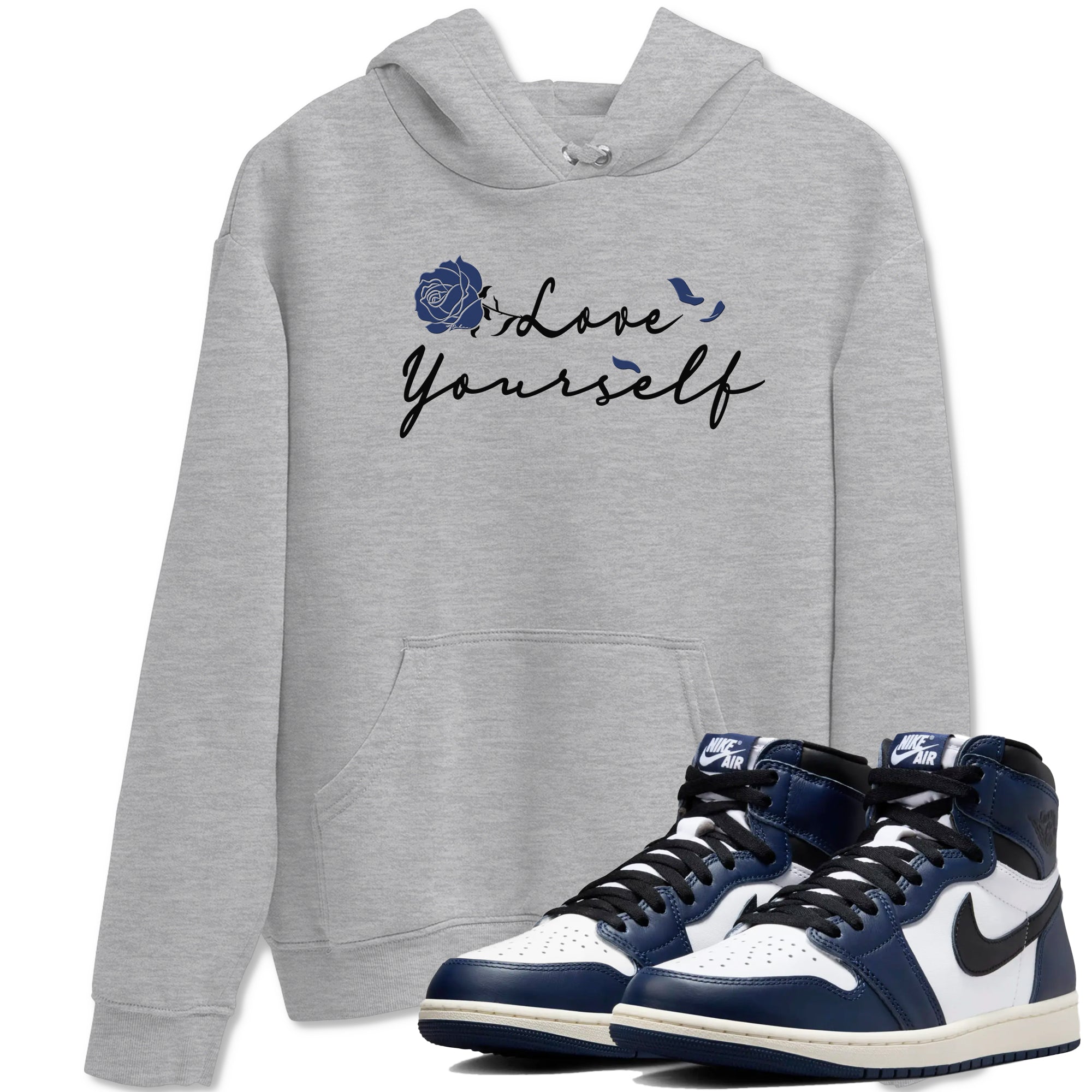 Love Yourself snkmatch Tees - Air Jordan 1 Midnight Navy