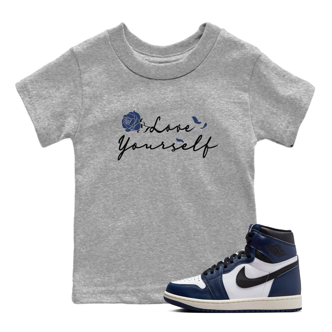 Love Yourself snkmatch Tees Kids - Air Jordan 1 Midnight Navy