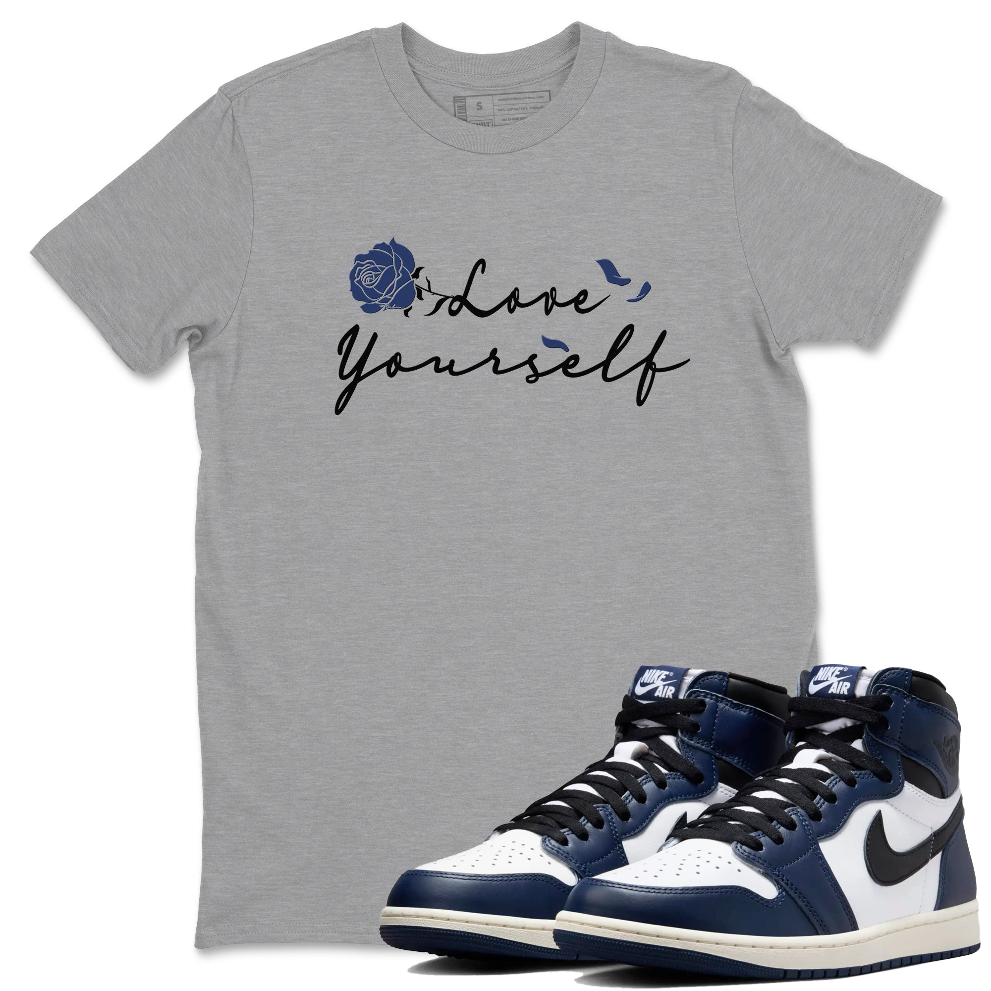 Love Yourself snkmatch Tees - Air Jordan 1 Midnight Navy