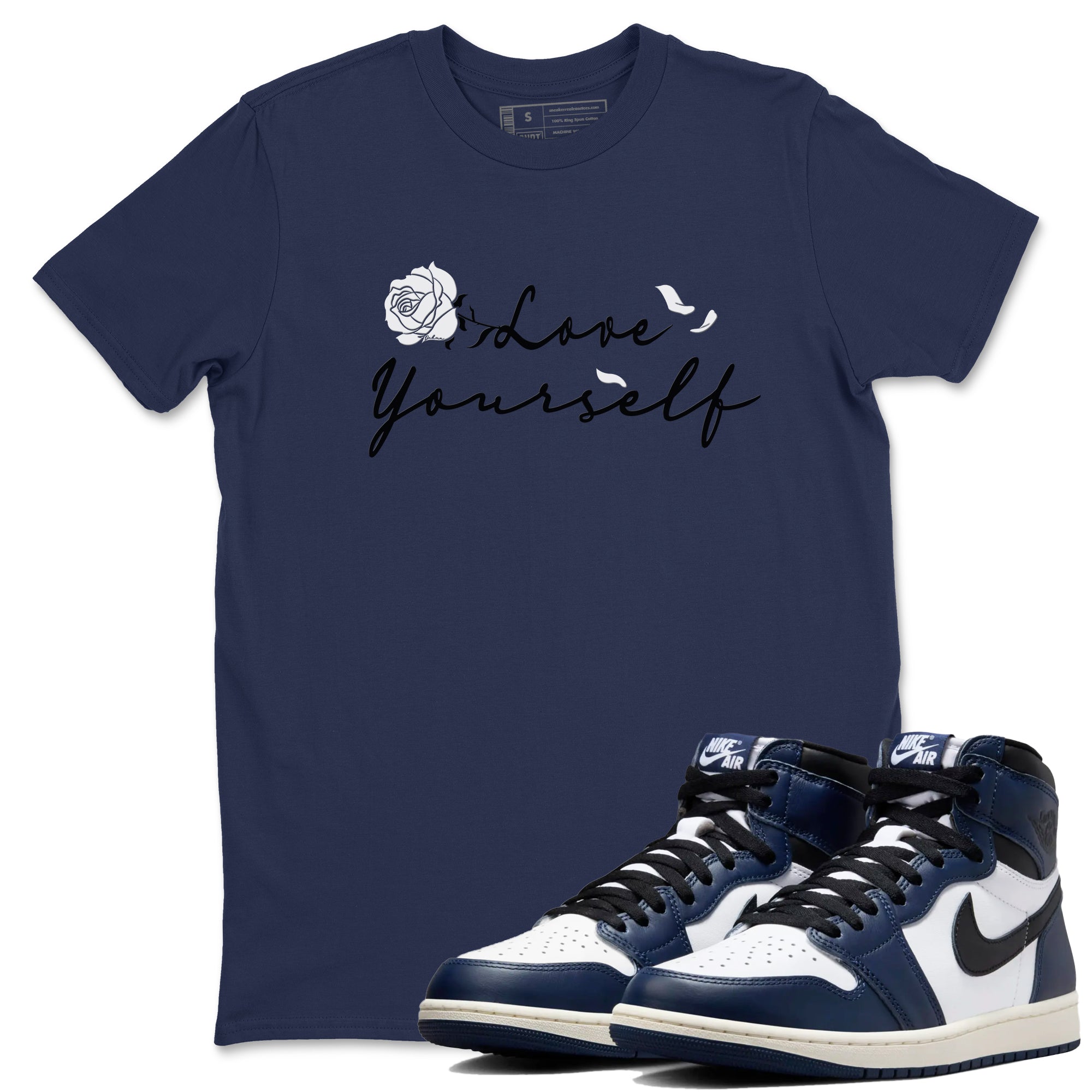 Love Yourself snkmatch Tees - Air Jordan 1 Midnight Navy