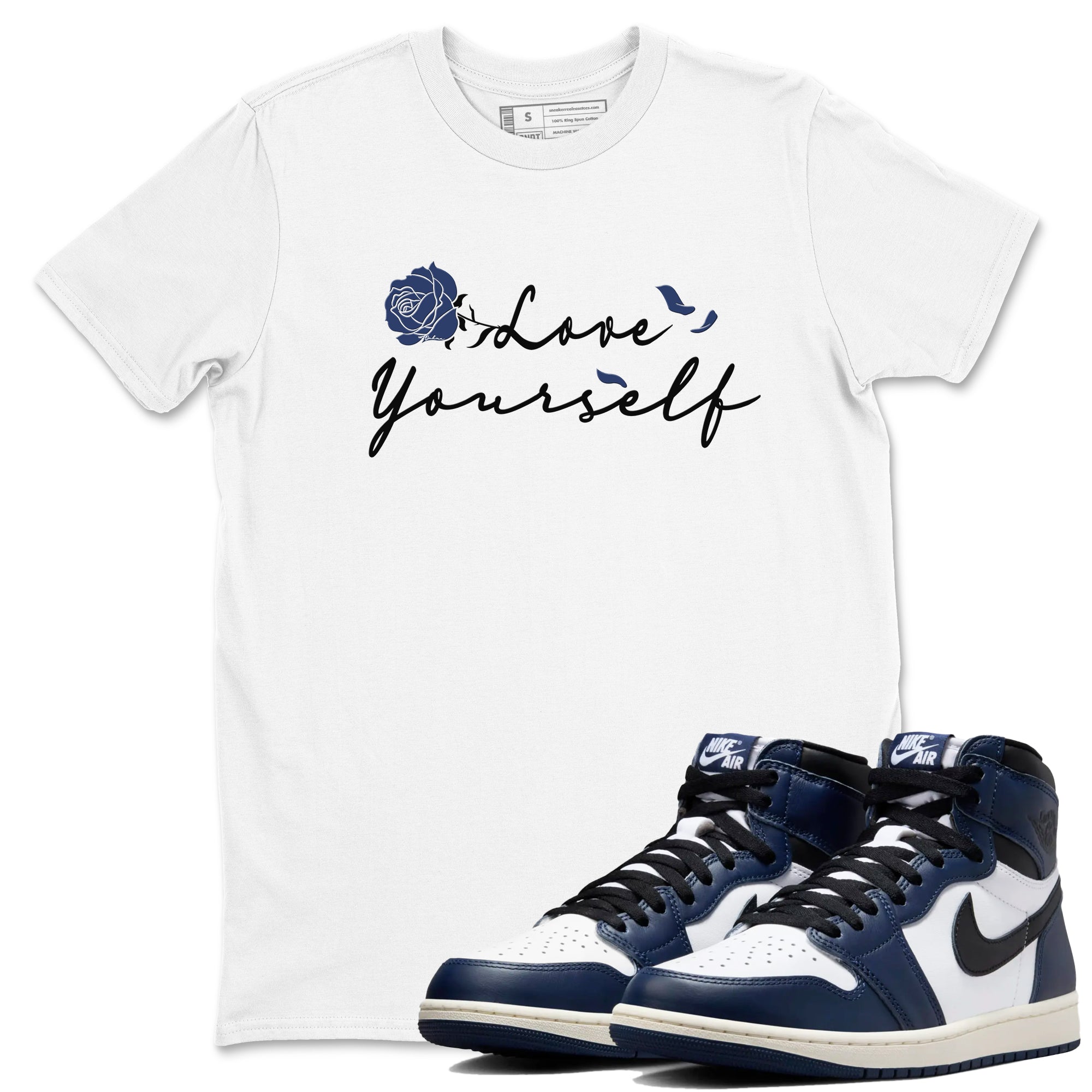 Love Yourself snkmatch Tees - Air Jordan 1 Midnight Navy