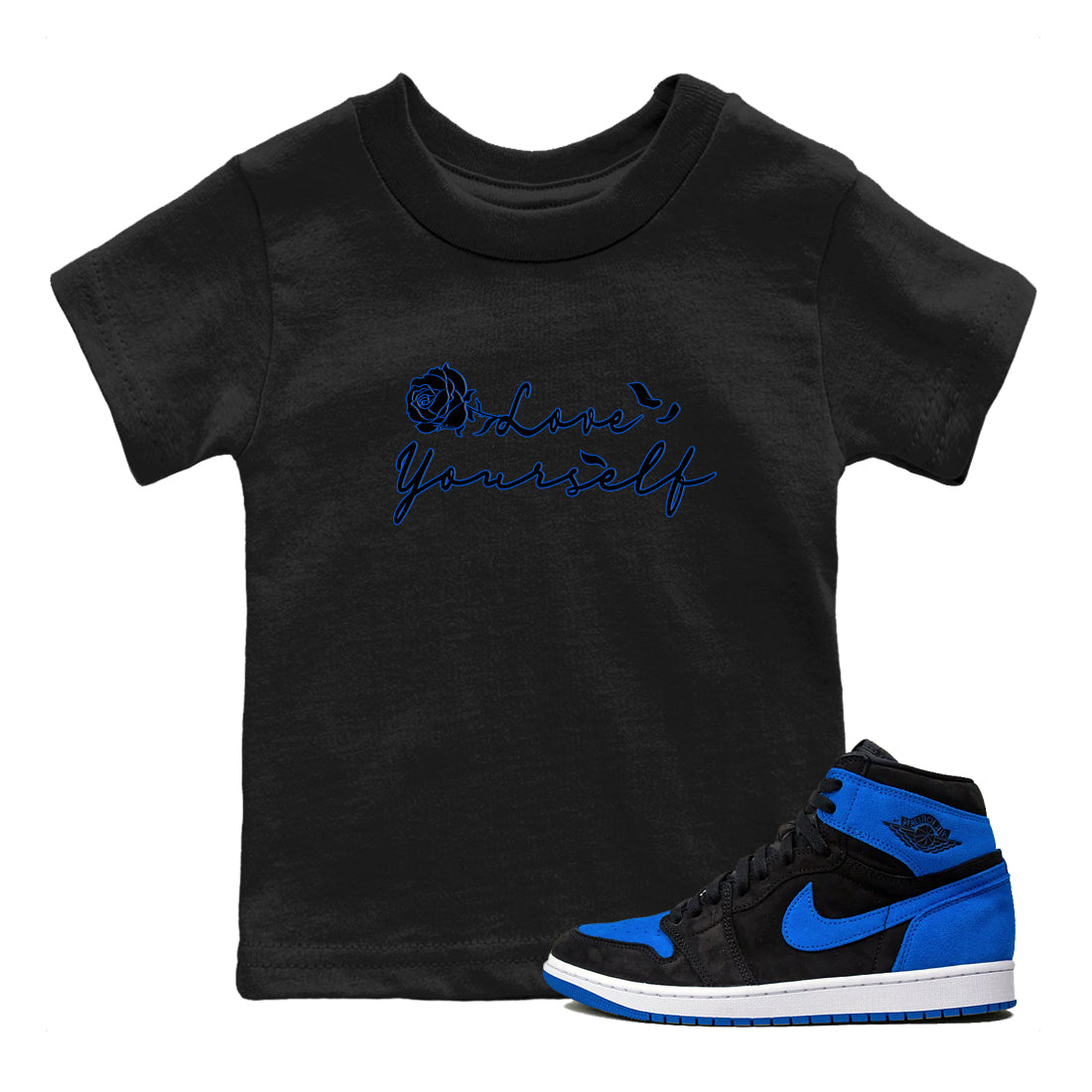 Love Yourself snkmatch Tee Kids - Air Jordan 1 Royal Reimagined