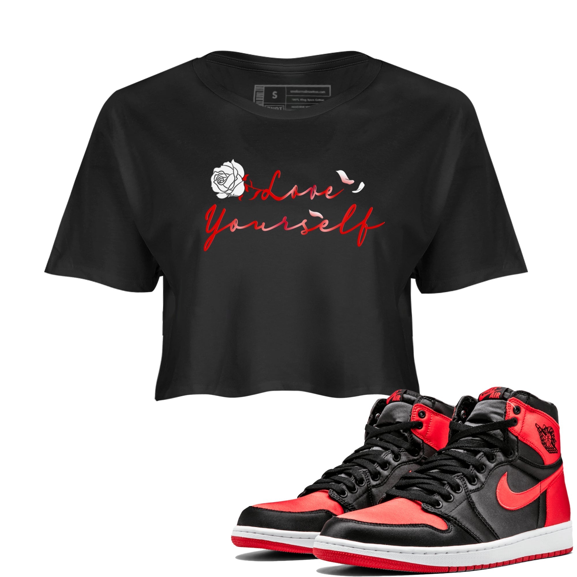 Love Yourself snkmatch Women's Top - Air Jordan 1 Satin Bred