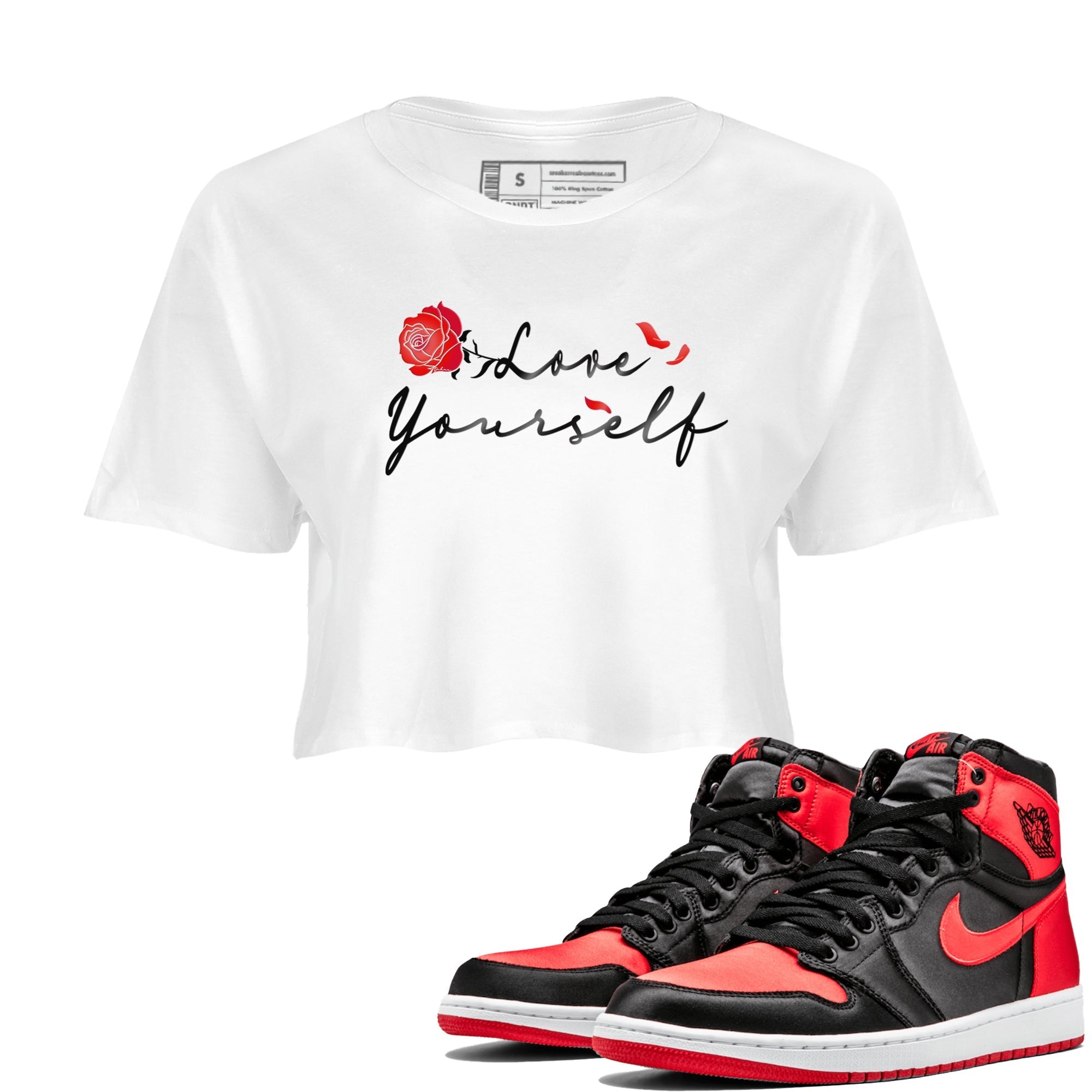 Love Yourself snkmatch Women's Top - Air Jordan 1 Satin Bred