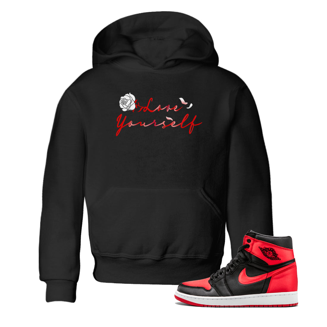 Love Yourself snkmatch Tee Kids - Air Jordan 1 Satin Bred