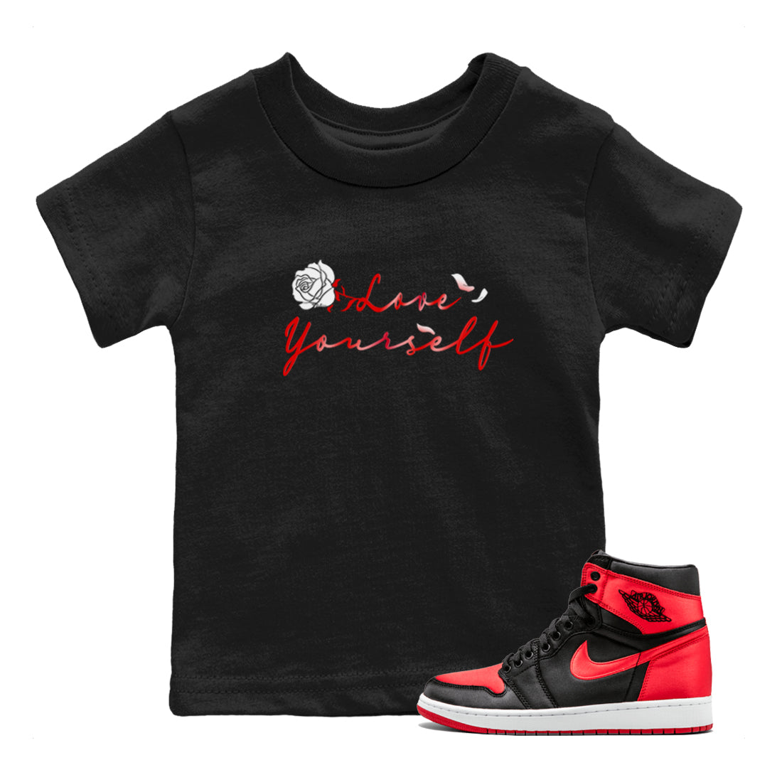 Love Yourself snkmatch Tee Kids - Air Jordan 1 Satin Bred