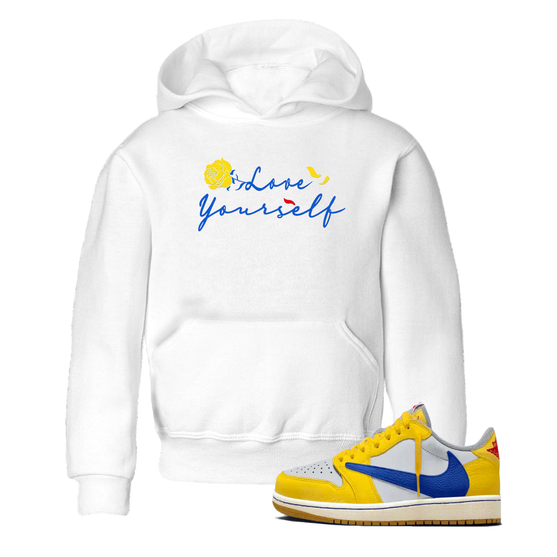 Love Yourself snkmatch Tees Kids - Air Jordan 1 Travis Scott Canary
