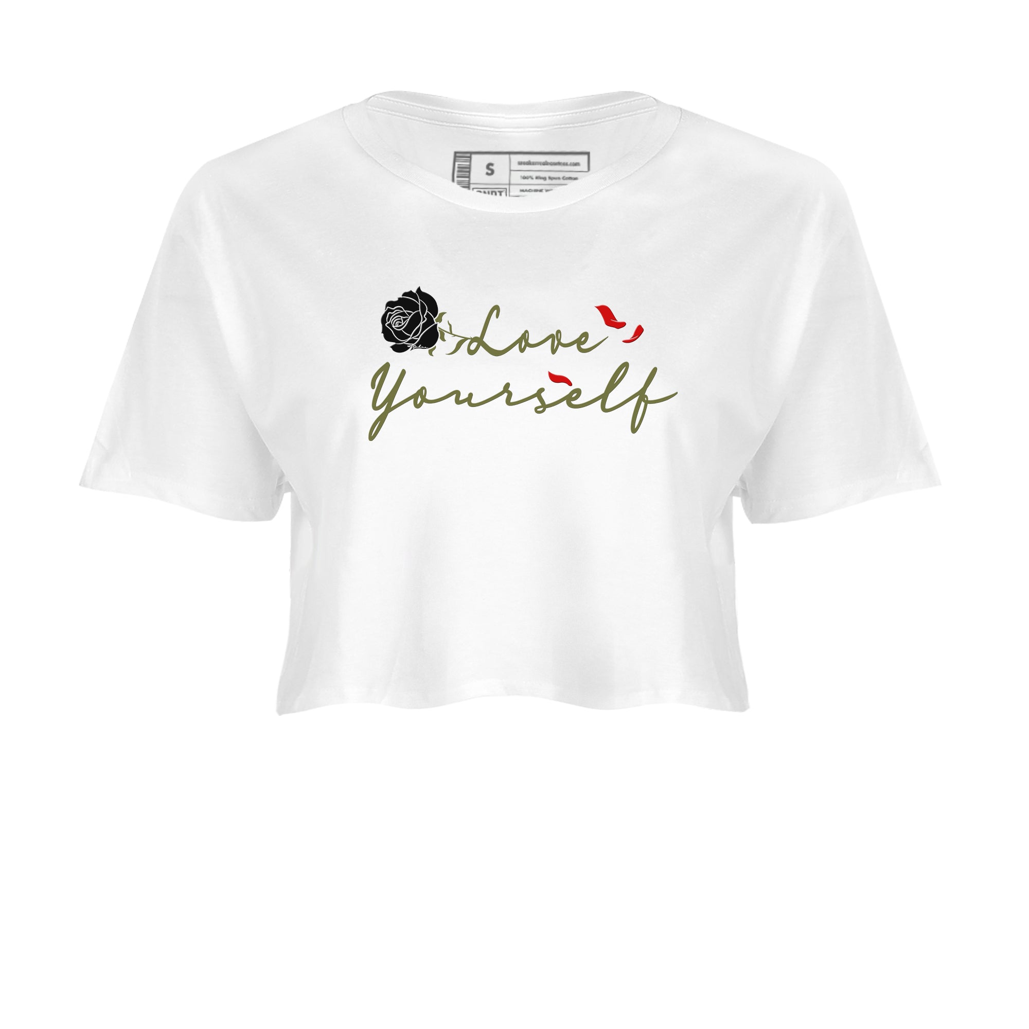 Love Yourself snkmatch Women's Top - Air Jordan 1 Travis Scott Medium Olive