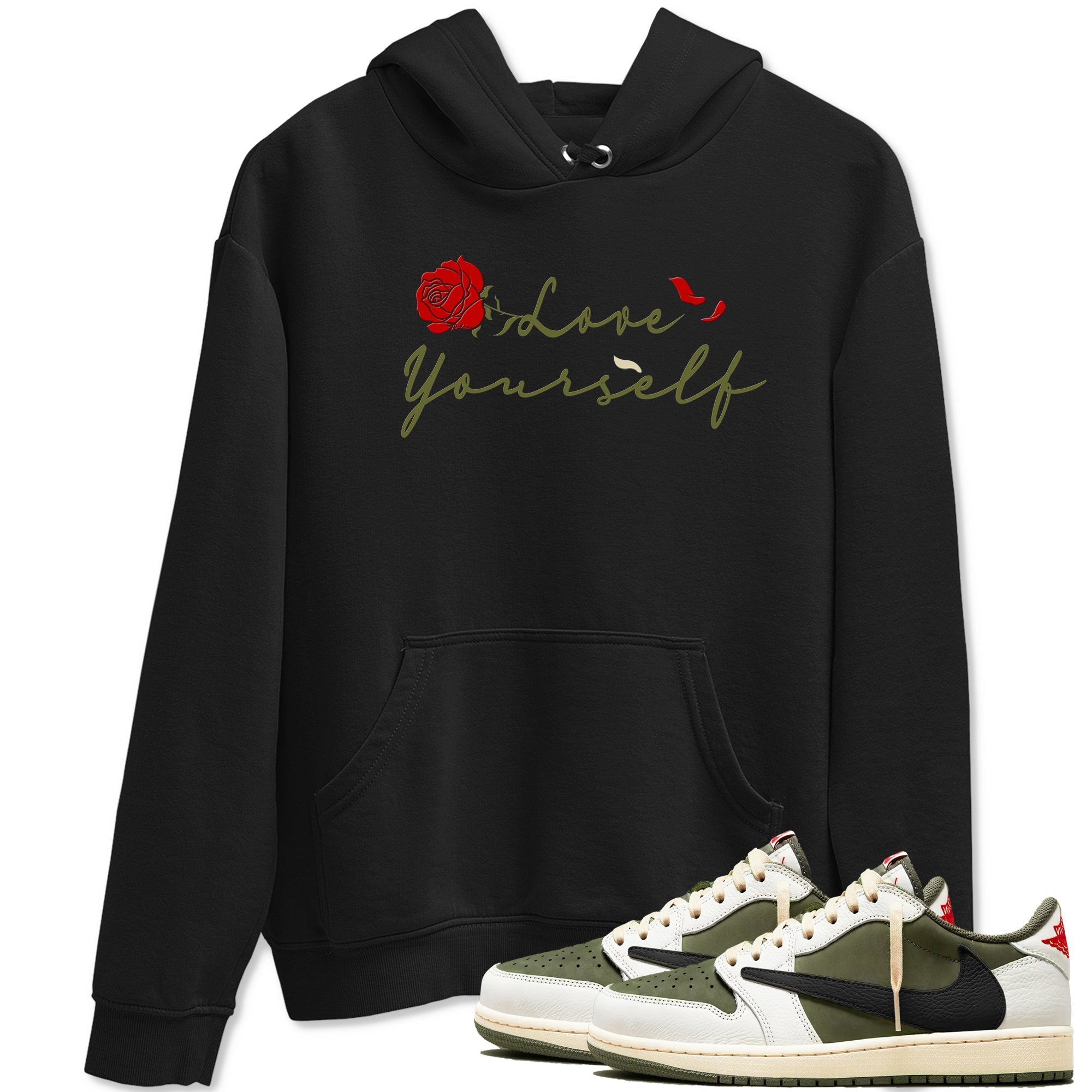 Love Yourself snkmatch Tees - Air Jordan 1 Travis Scott Medium Olive