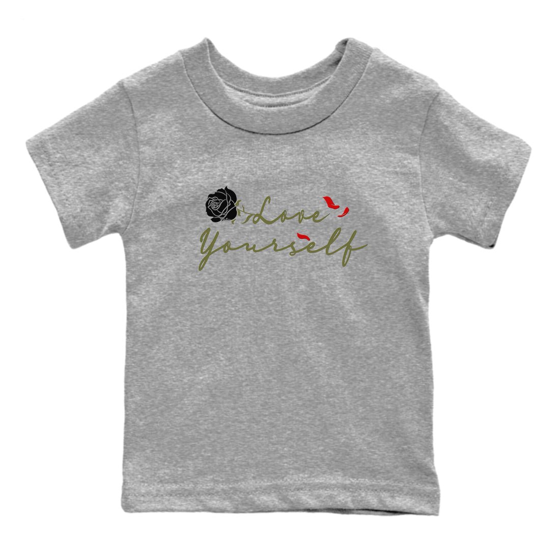 Love Yourself snkmatch Tees Kids - Air Jordan 1 Travis Scott Medium Olive