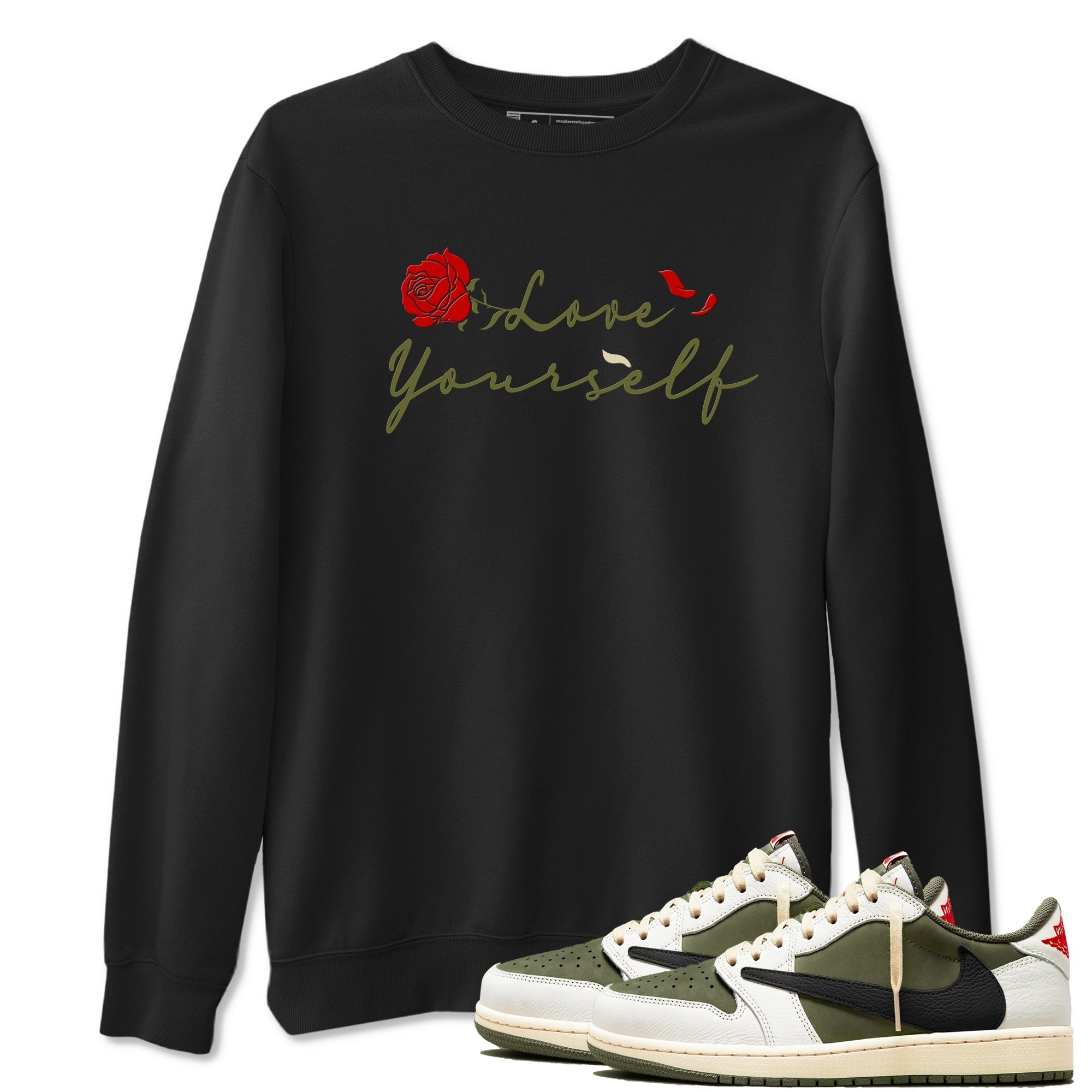 Love Yourself snkmatch Tees - Air Jordan 1 Travis Scott Medium Olive