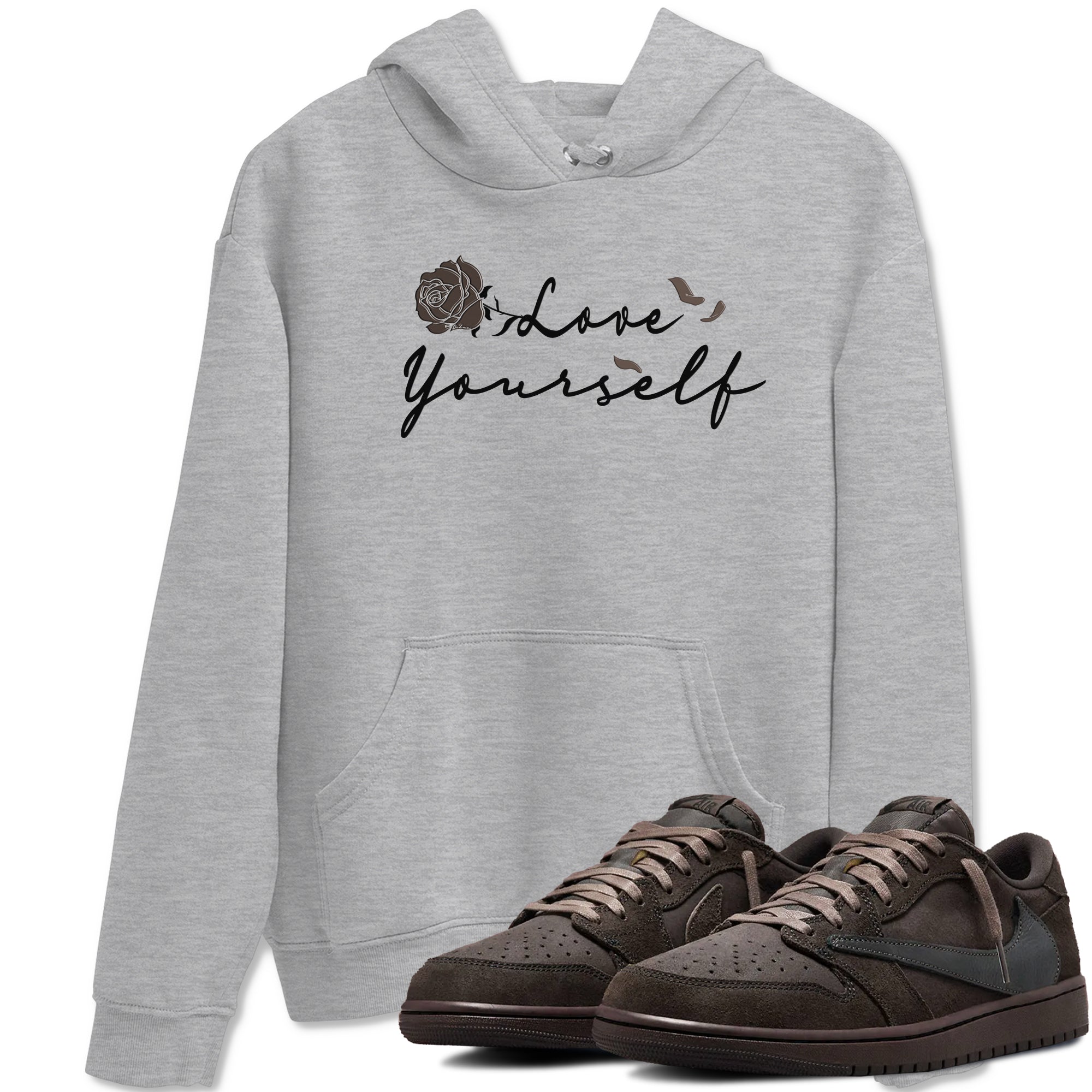 Love Yourself snkmatch Tees - Air Jordan 1 Travis Scott Velvet Brown