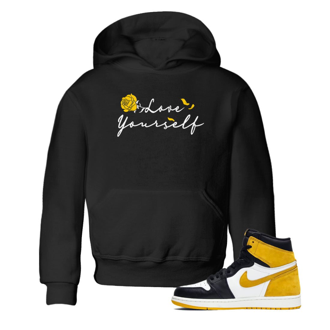 Love Yourself snkmatch Tees Kids - Air Jordan 1 Yellow Ochre