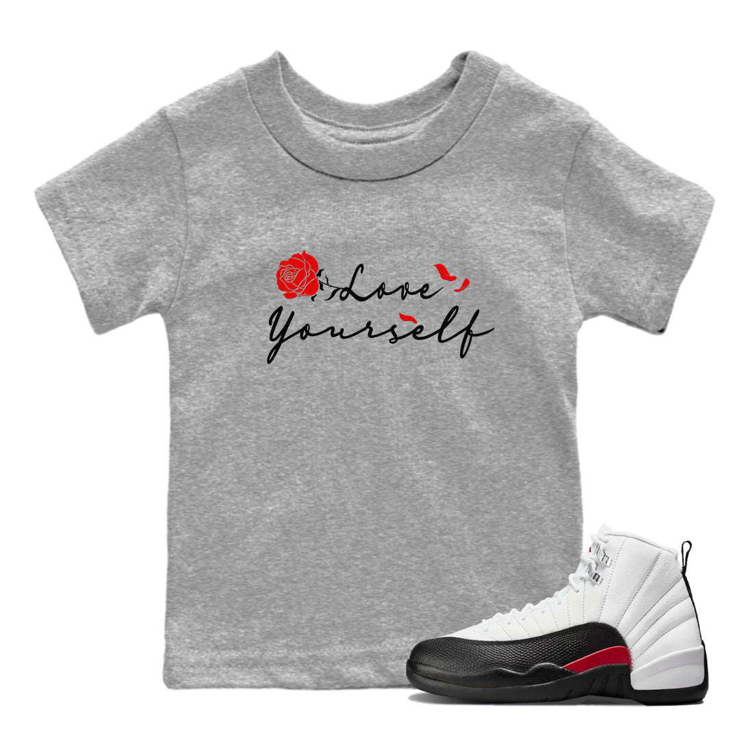 Love Yourself snkmatch Tees Kids - Air Jordan 12 Taxi Flip