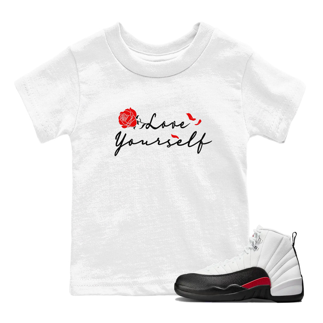Love Yourself snkmatch Tees Kids - Air Jordan 12 Taxi Flip